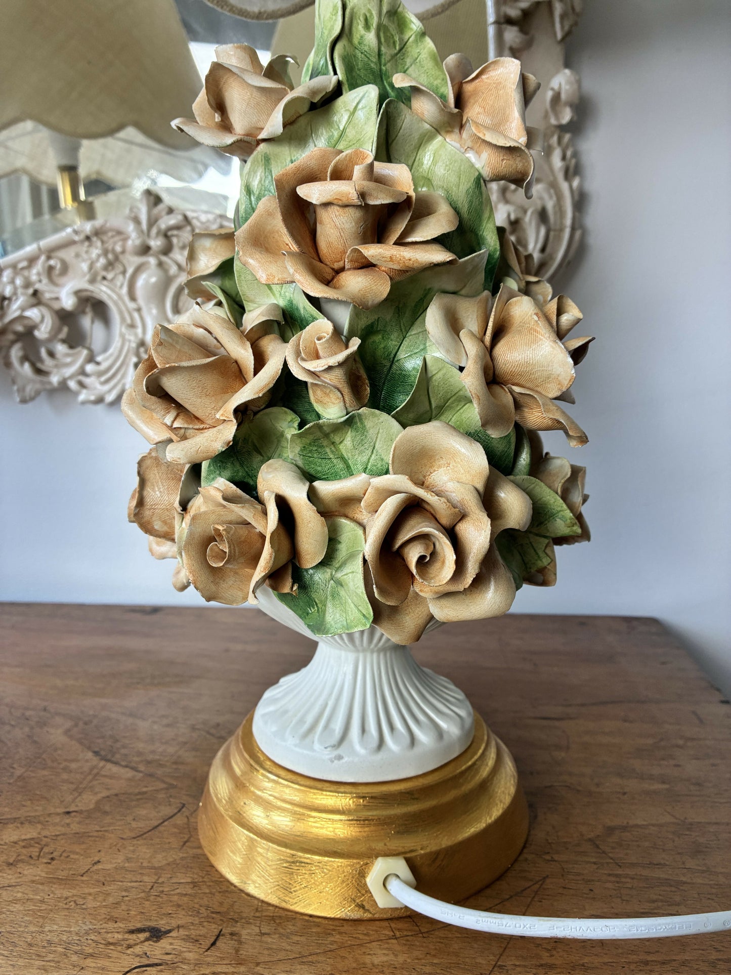 Pair of Capodimonte Topiary Lamps