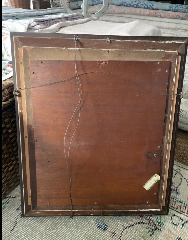 Antique Edwardian Carved Timber and Gilt Mirror