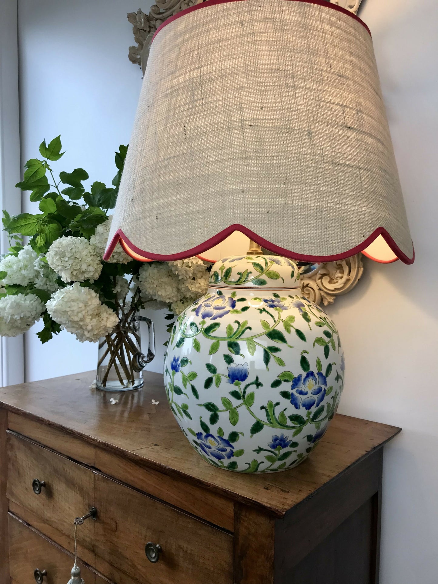 Oversized Chinoiserie Ginger Jar Lamp Base