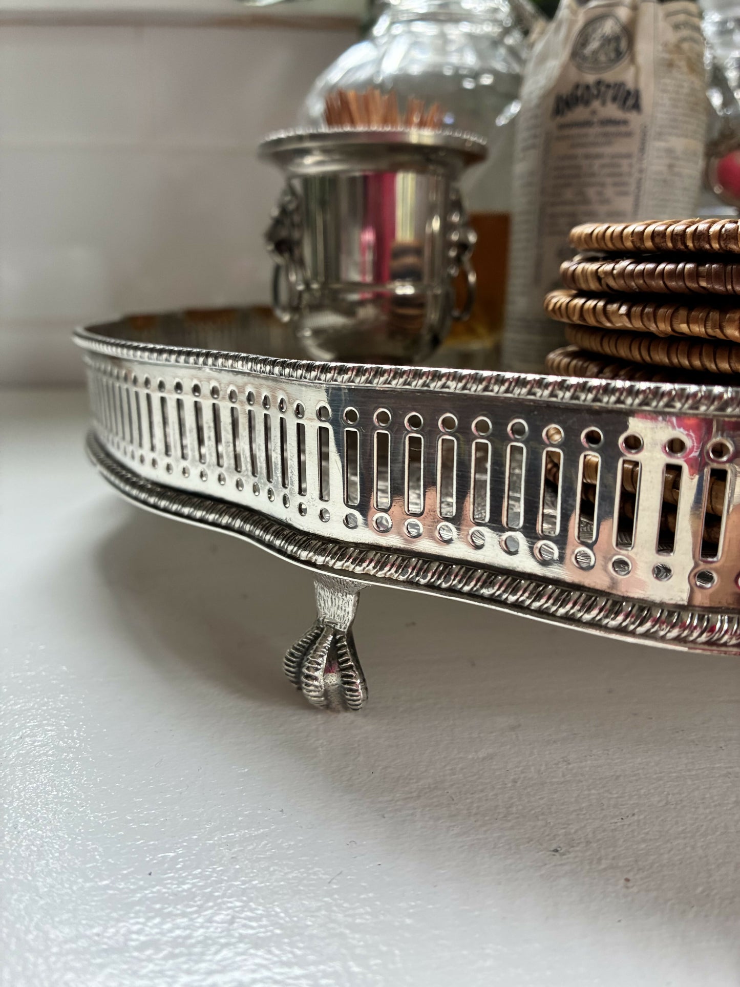 Silver Galleried Tray 35.5cm