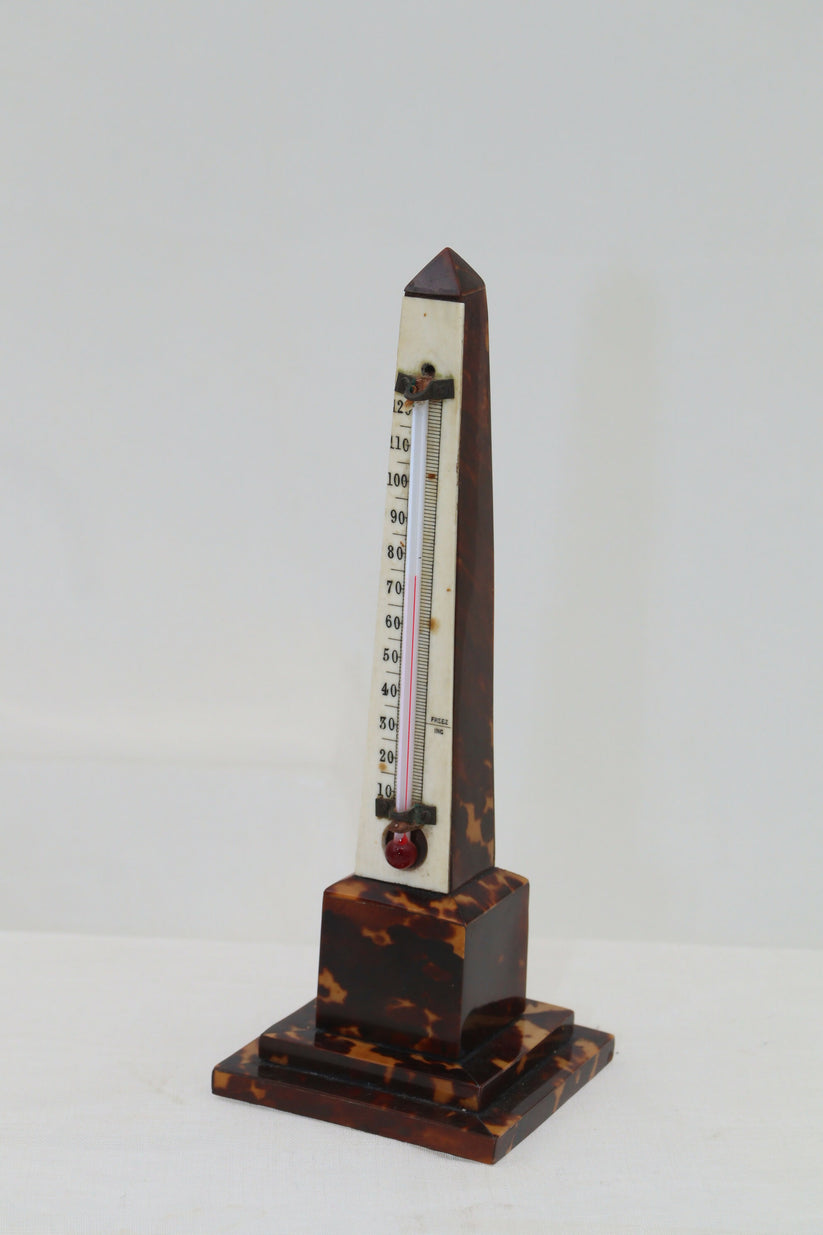 Tortoiseshell obelisk desk thermometer – Antiquely