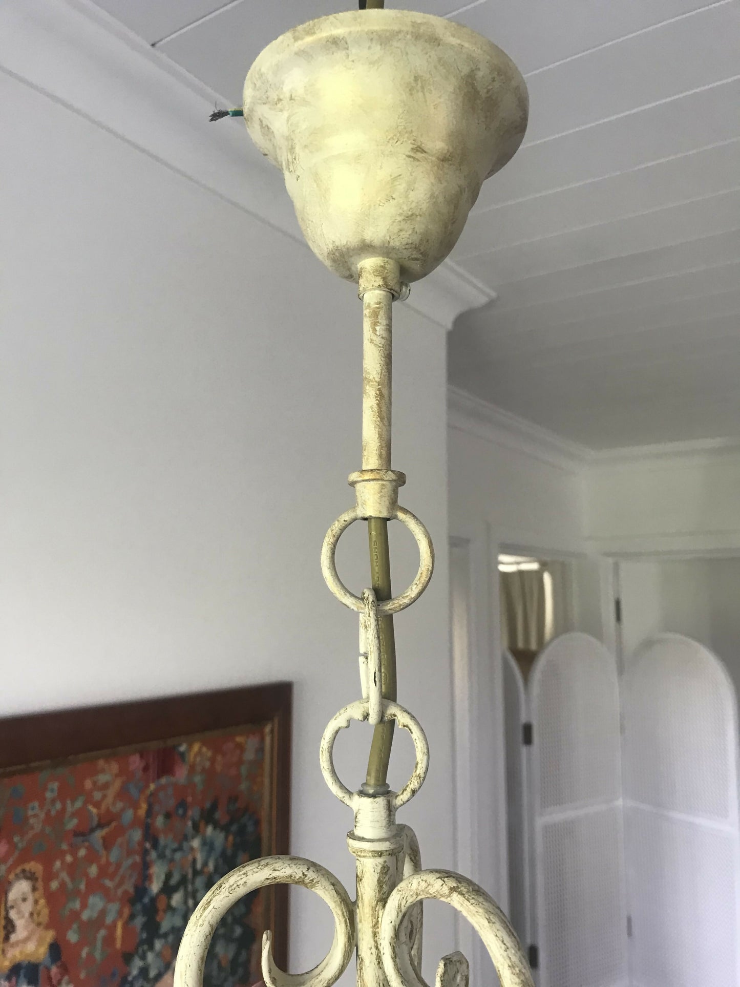 Tole Chandelier with shades