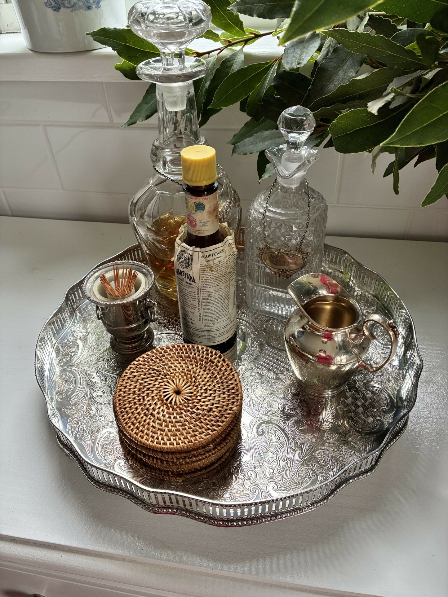 Silver Galleried Tray 35.5cm