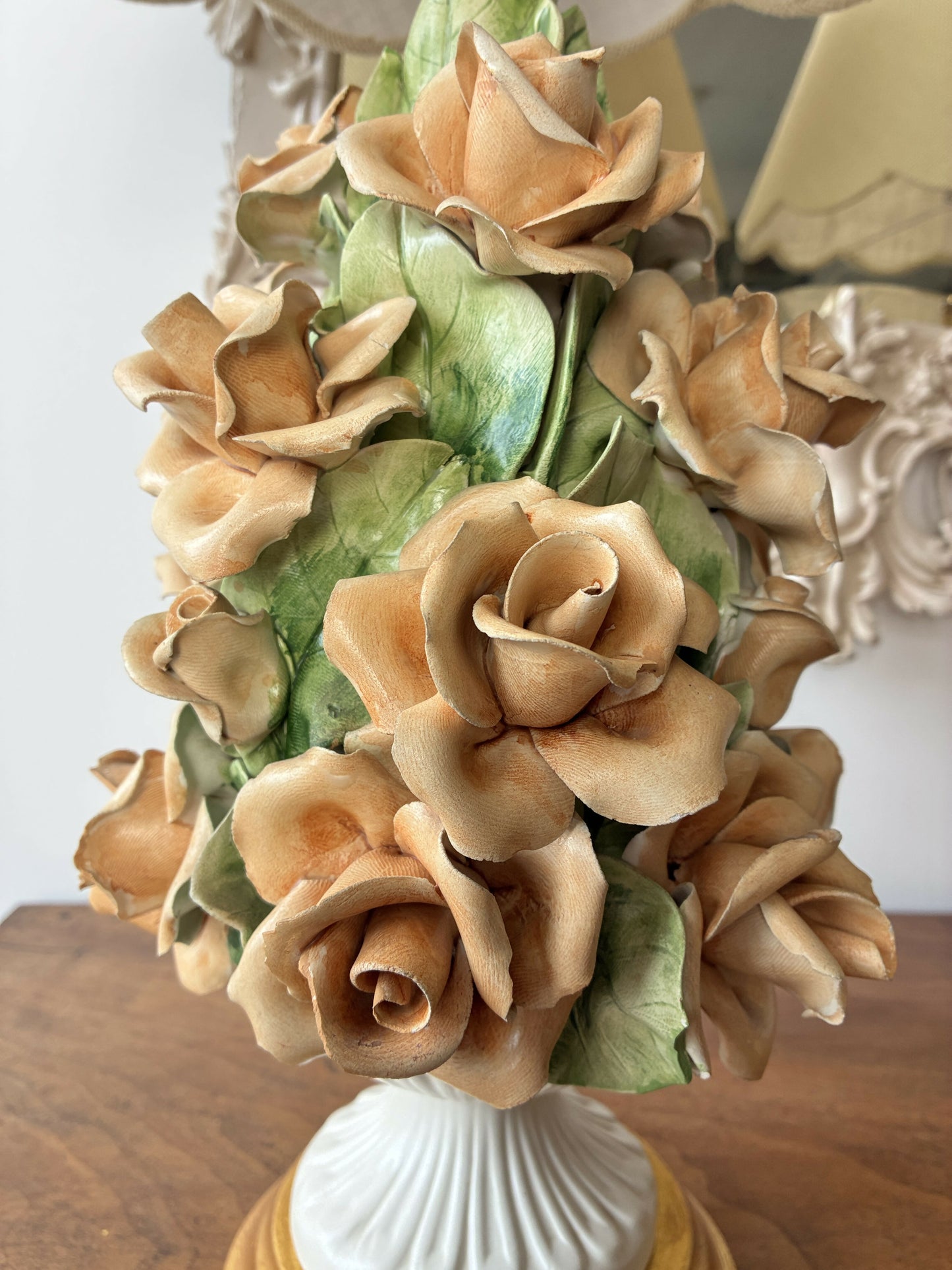 Pair of Capodimonte Topiary Lamps
