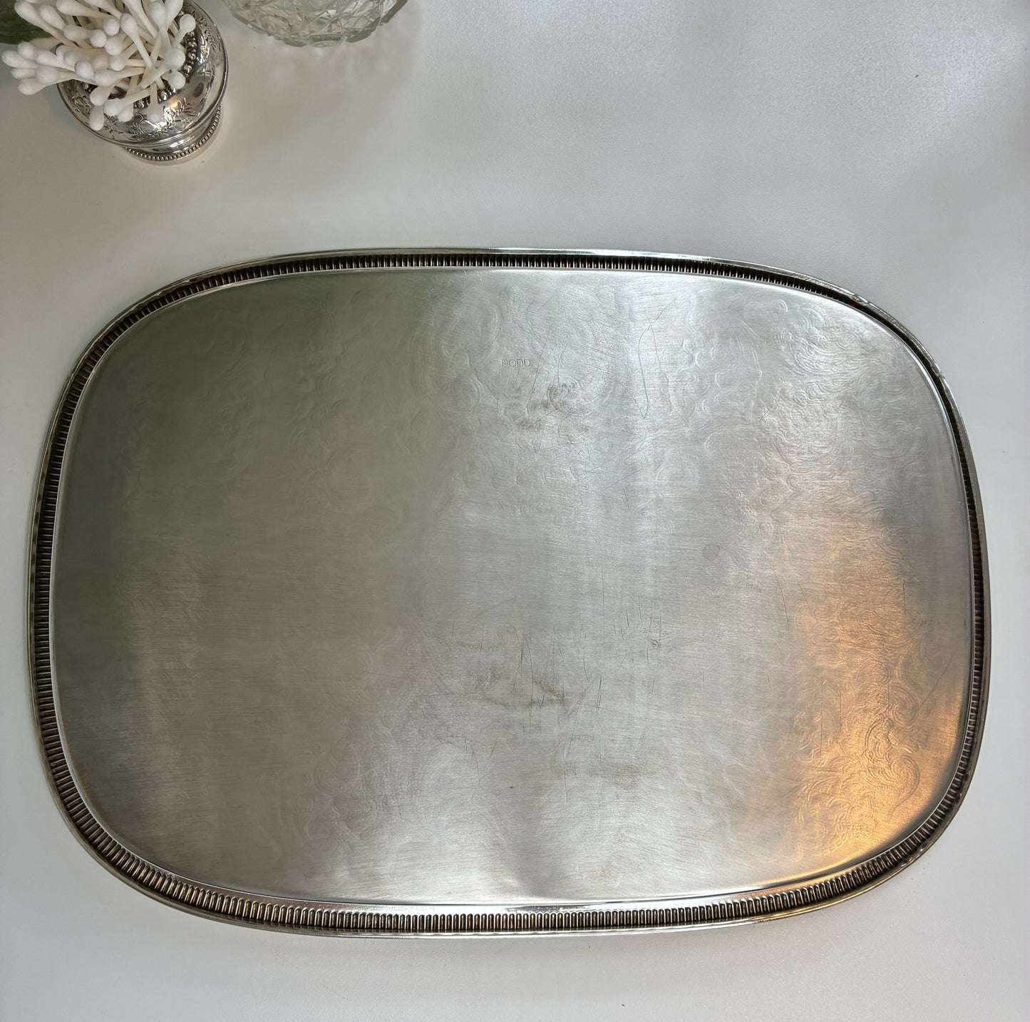 Galleried Rectangular Silver Tray