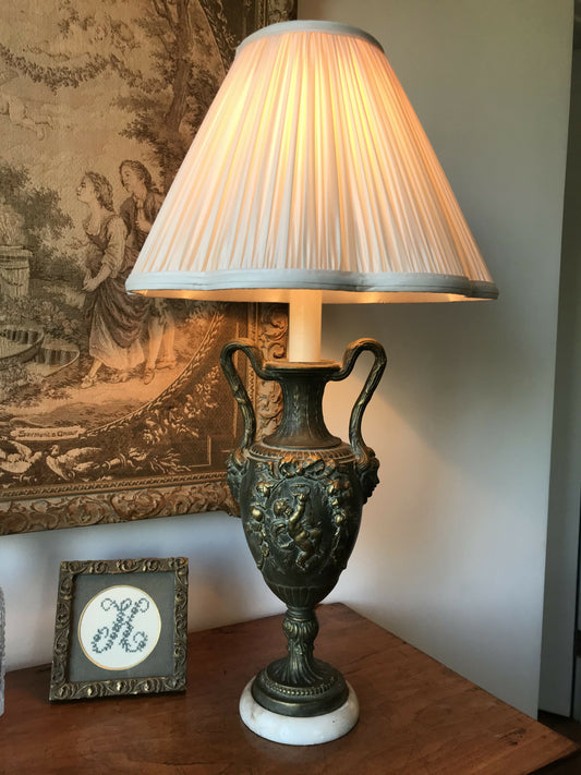 Classical Urn Lamp with Silk Shade