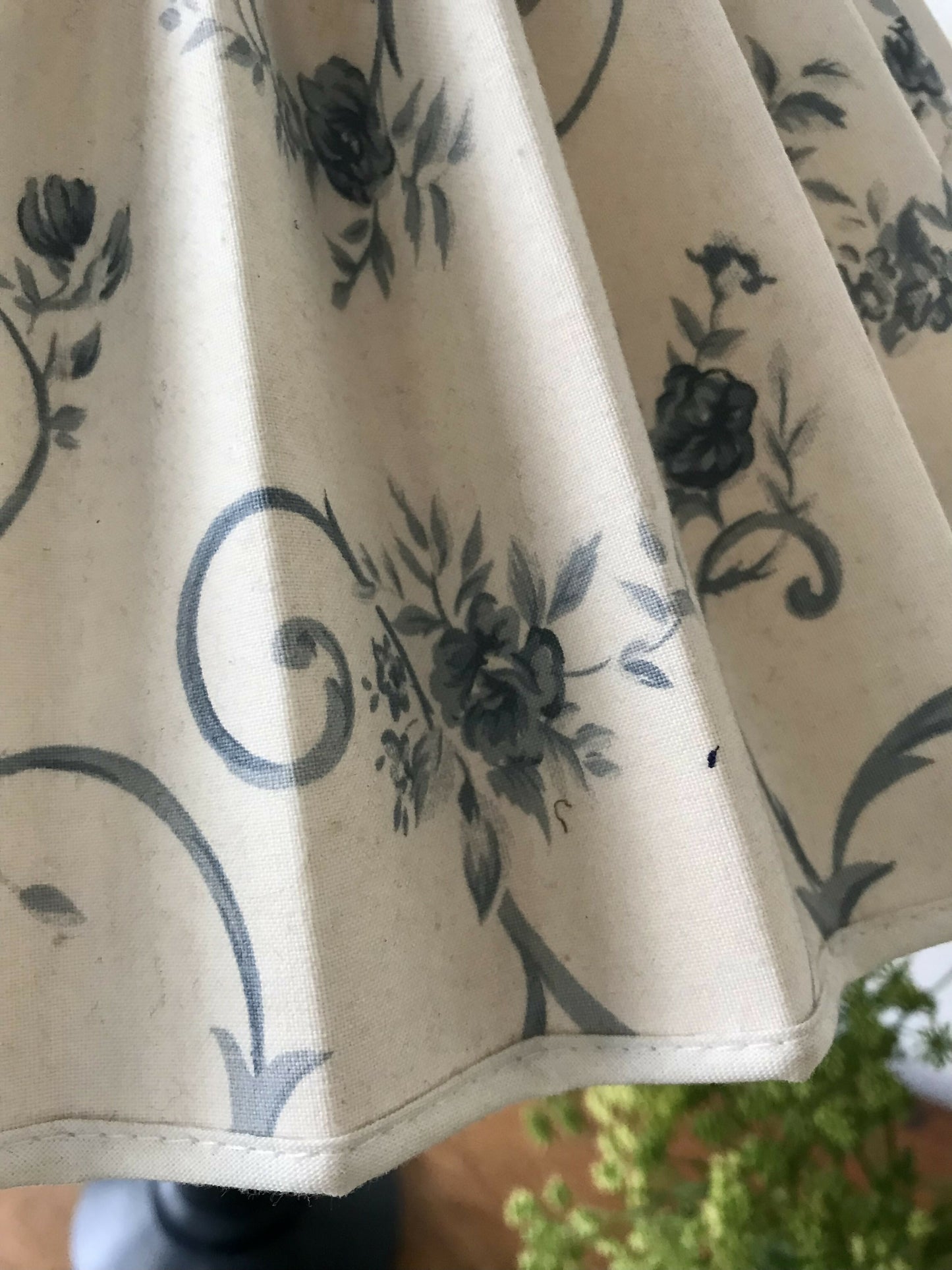 Pair of Blue Candlestick lamps with vintage pleated shades