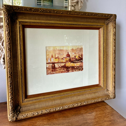 Florentine Watercolour in Gilt frame
