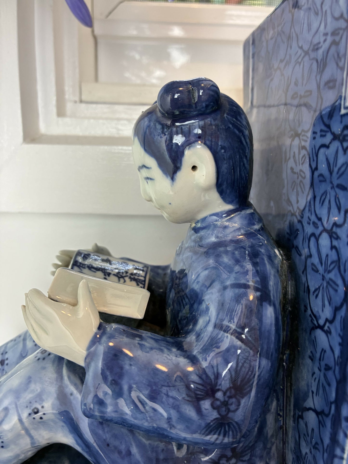 Chinese Nanking Porcelain Figurine Bookends