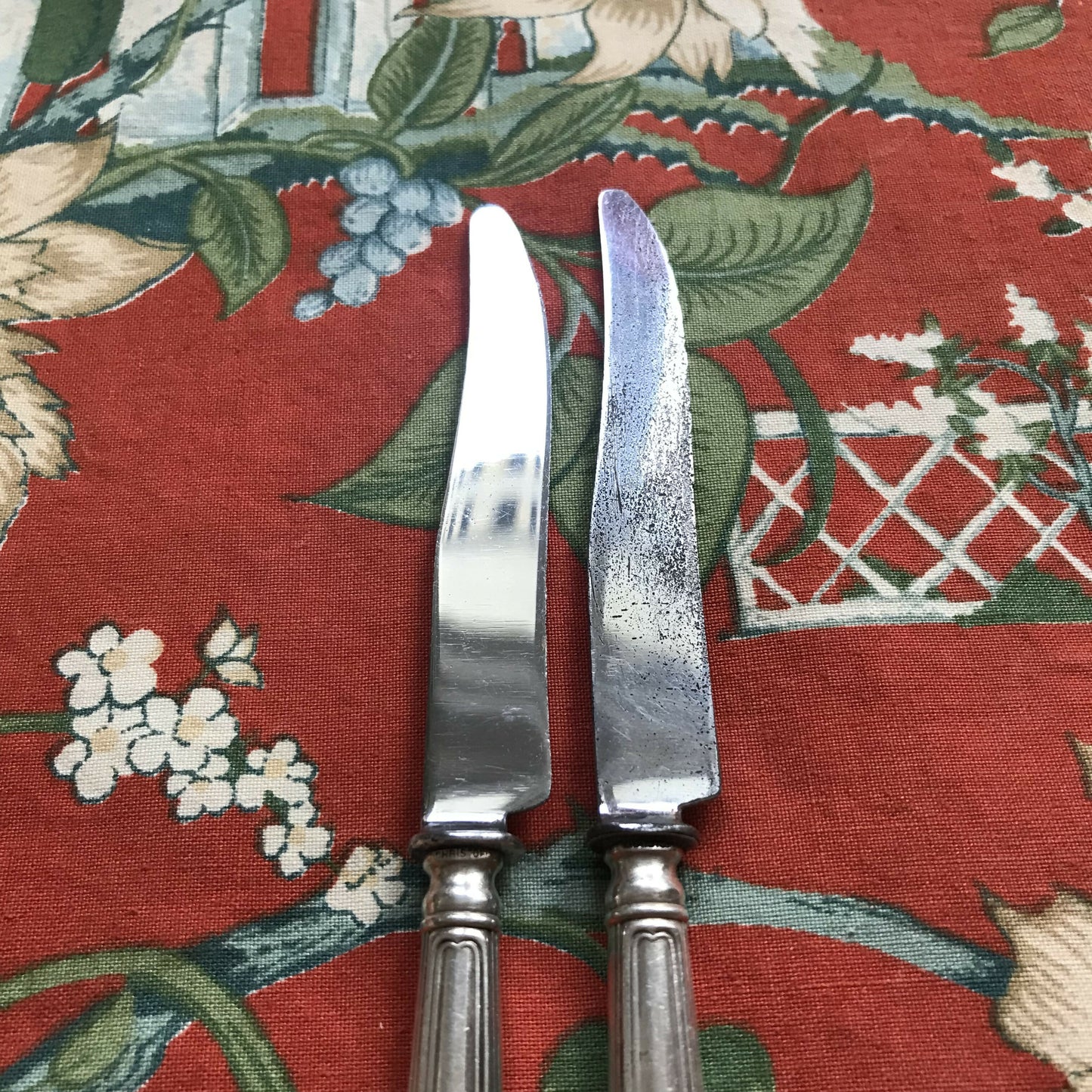 Pair of Silver handled Pate knives