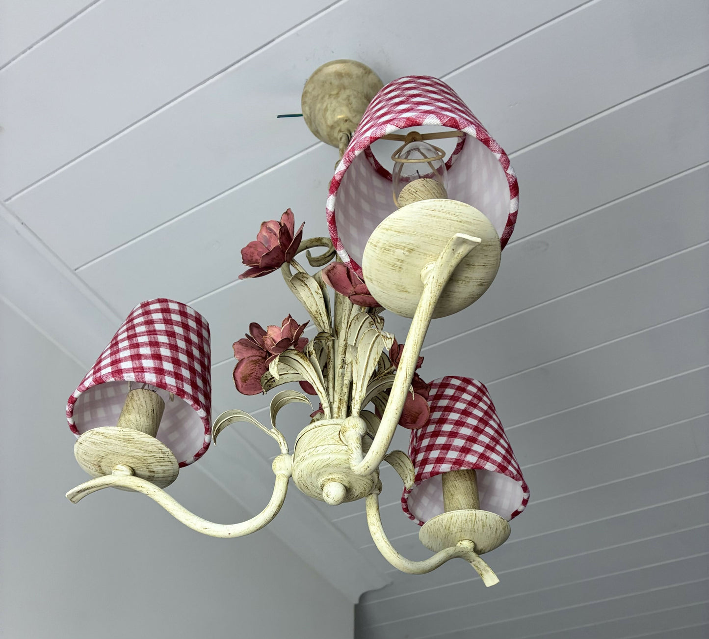 Tole Chandelier with shades