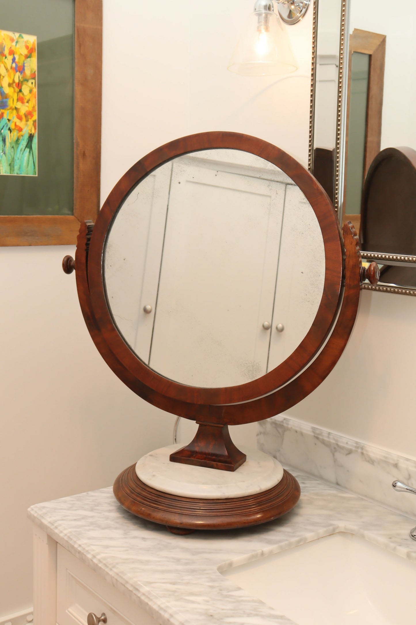 Georgian circular toilet mirror