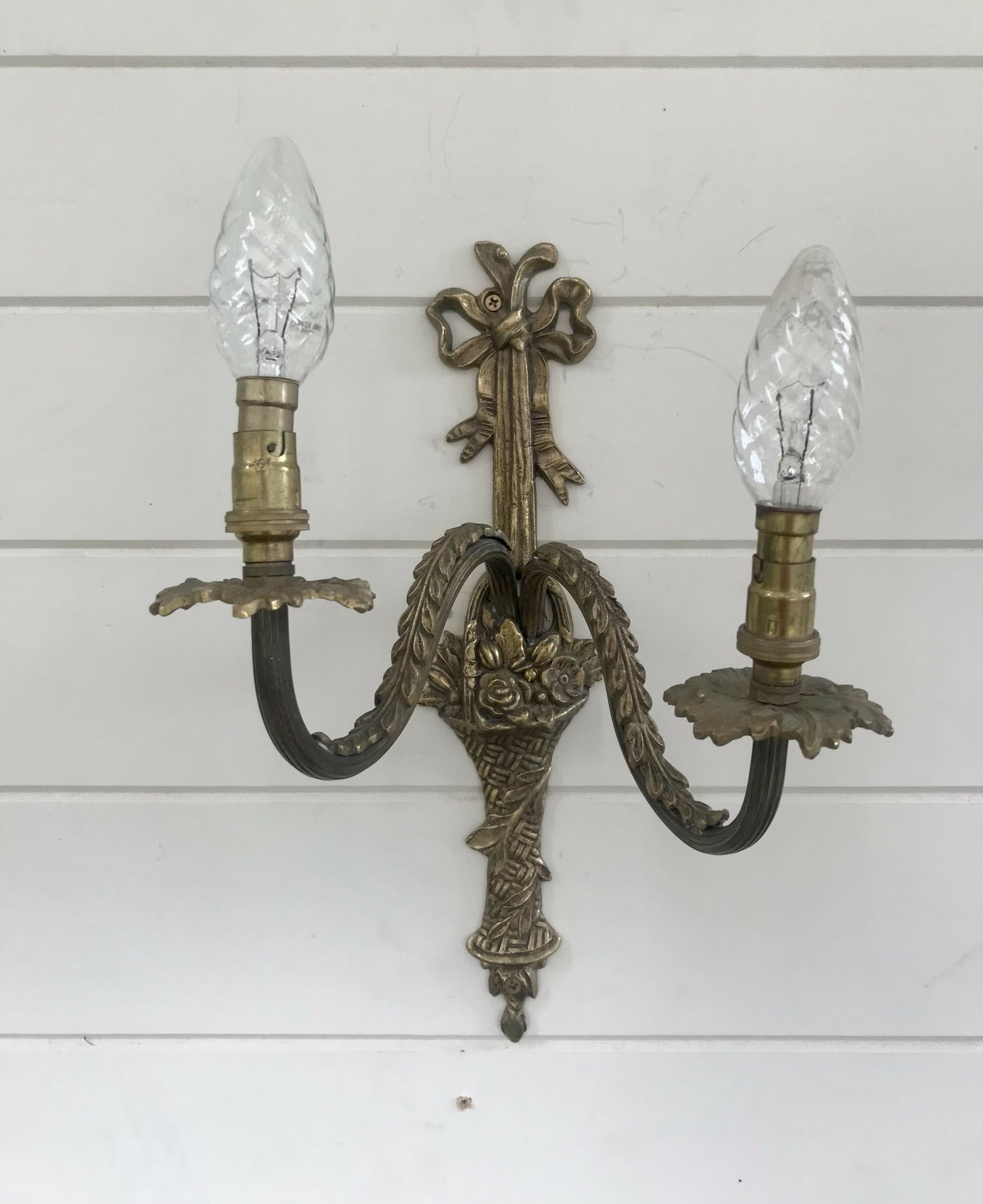 French brass wall sconce