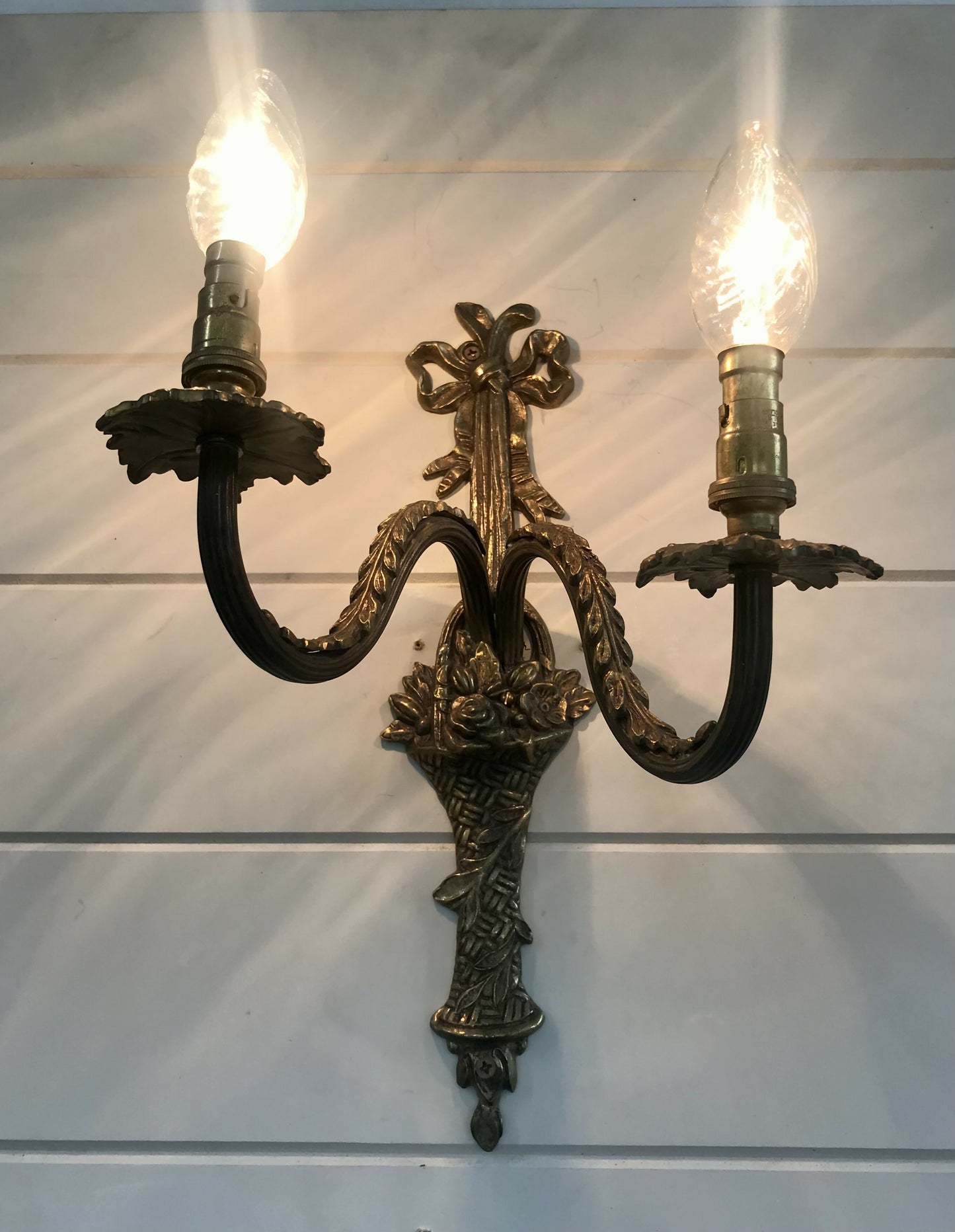 French brass wall sconce