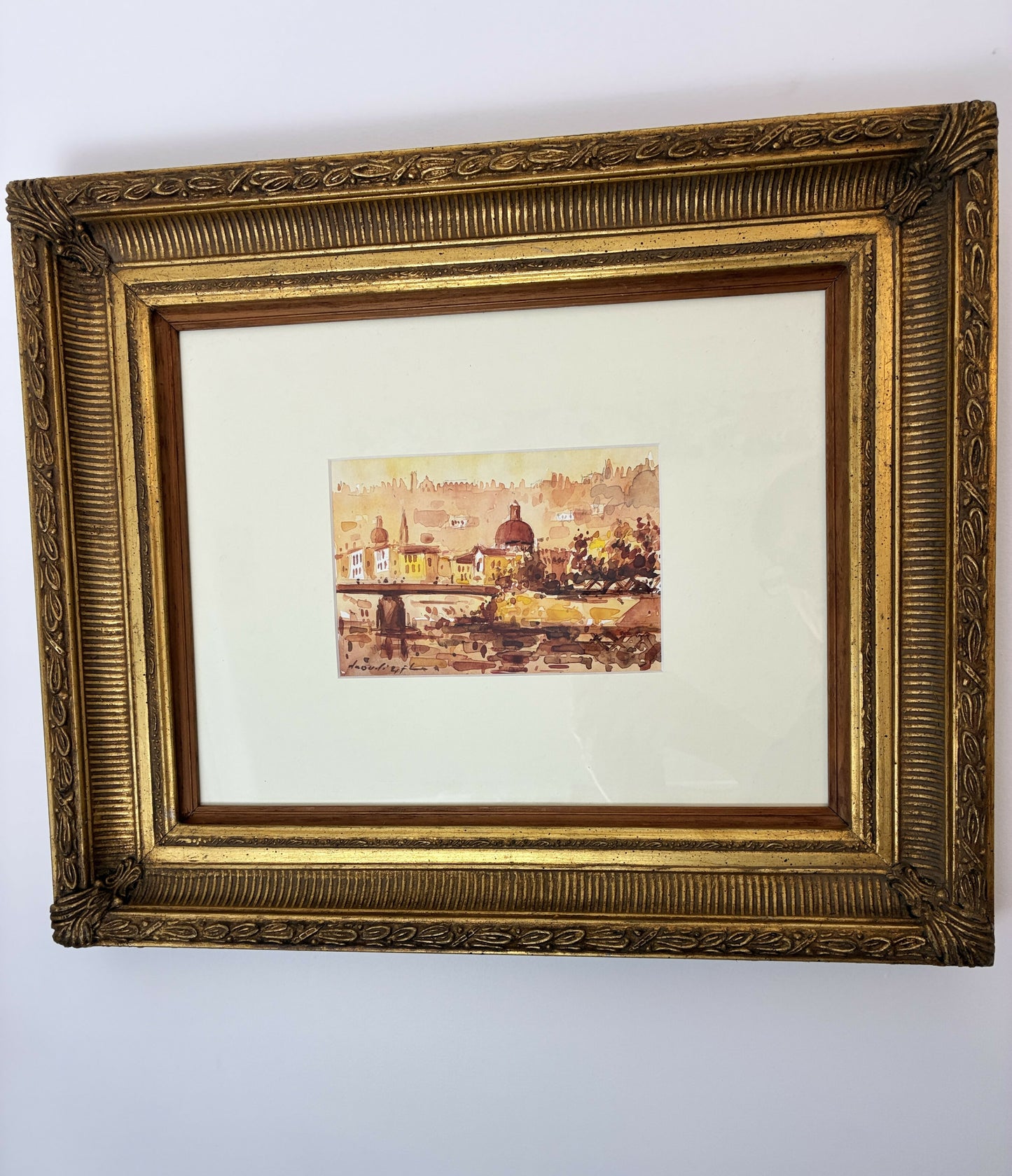 Florentine Watercolour in Gilt frame