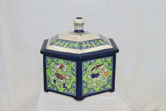 Royal Doulton lustreware hexagonal box and cover