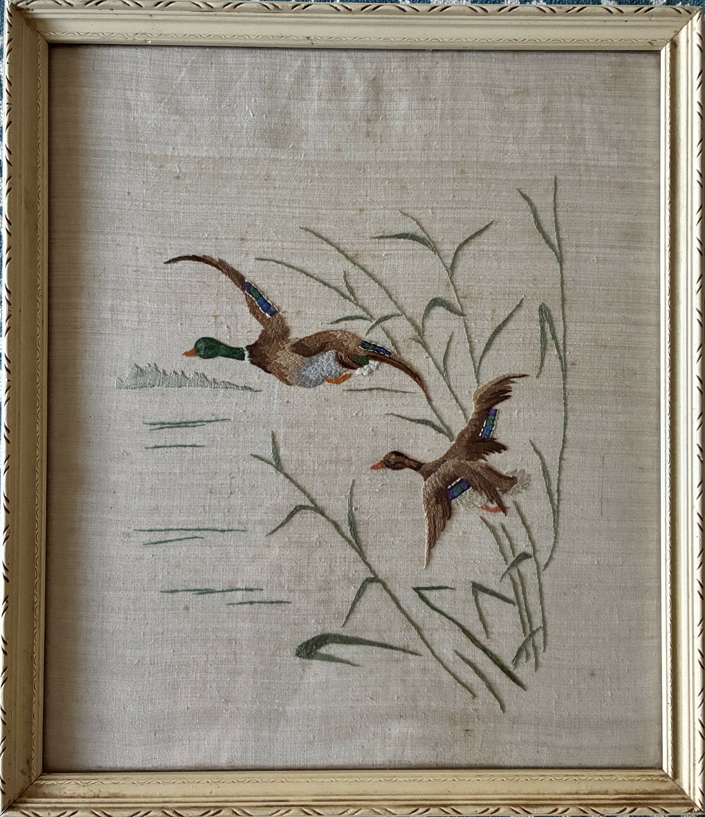 Crewel work Mallard Ducks