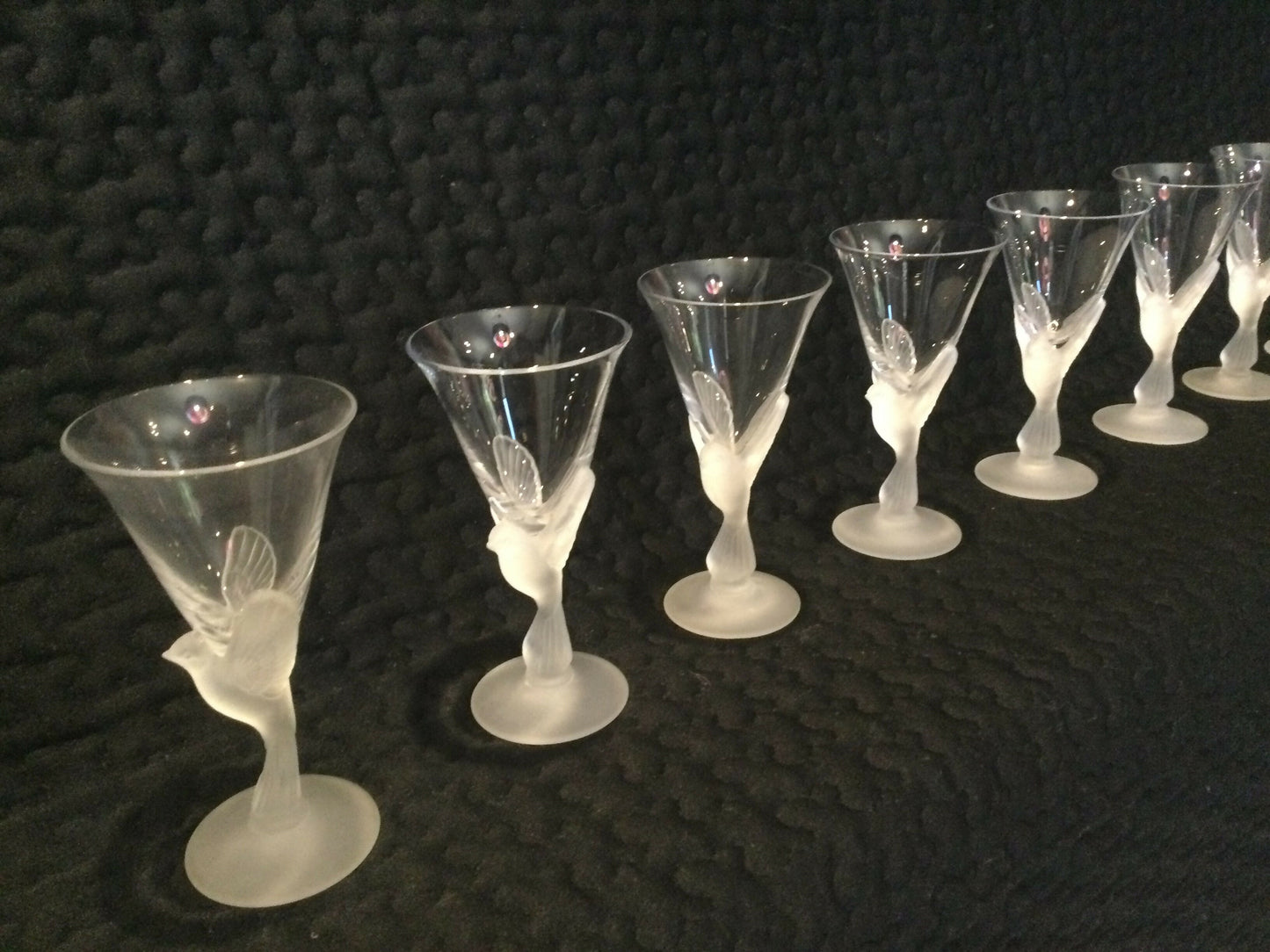 Sasaki Crystal Wings Glasses, Rare Set of 8