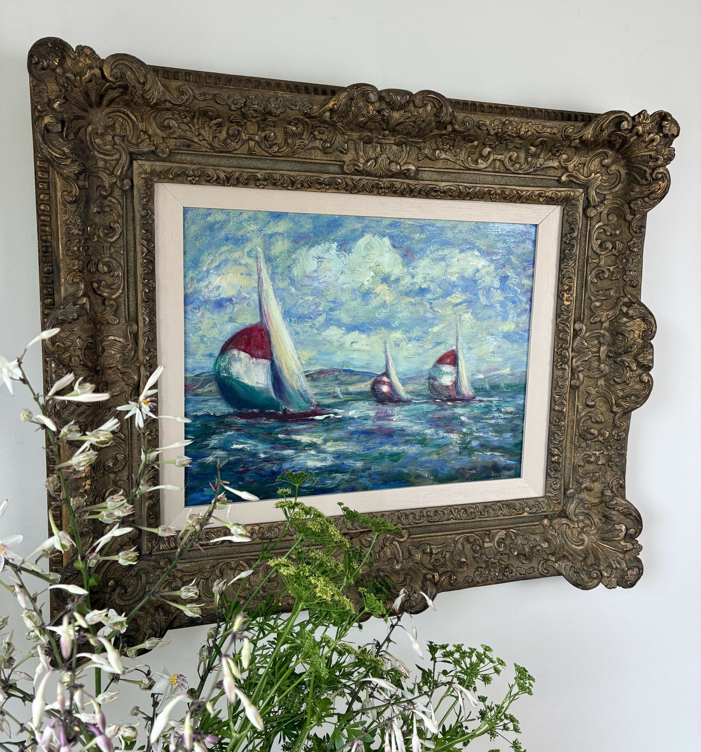 Original painting in magnificent antique frame