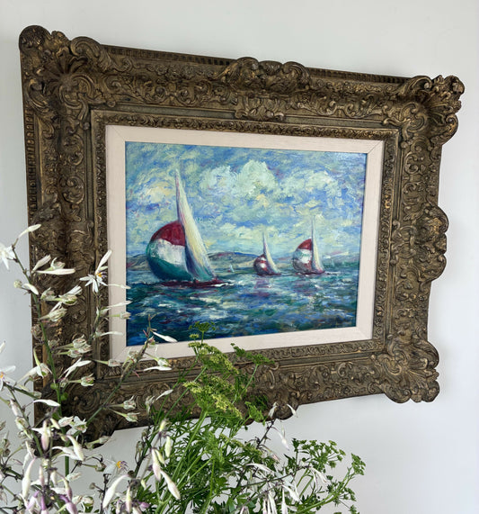 Original painting in magnificent antique frame