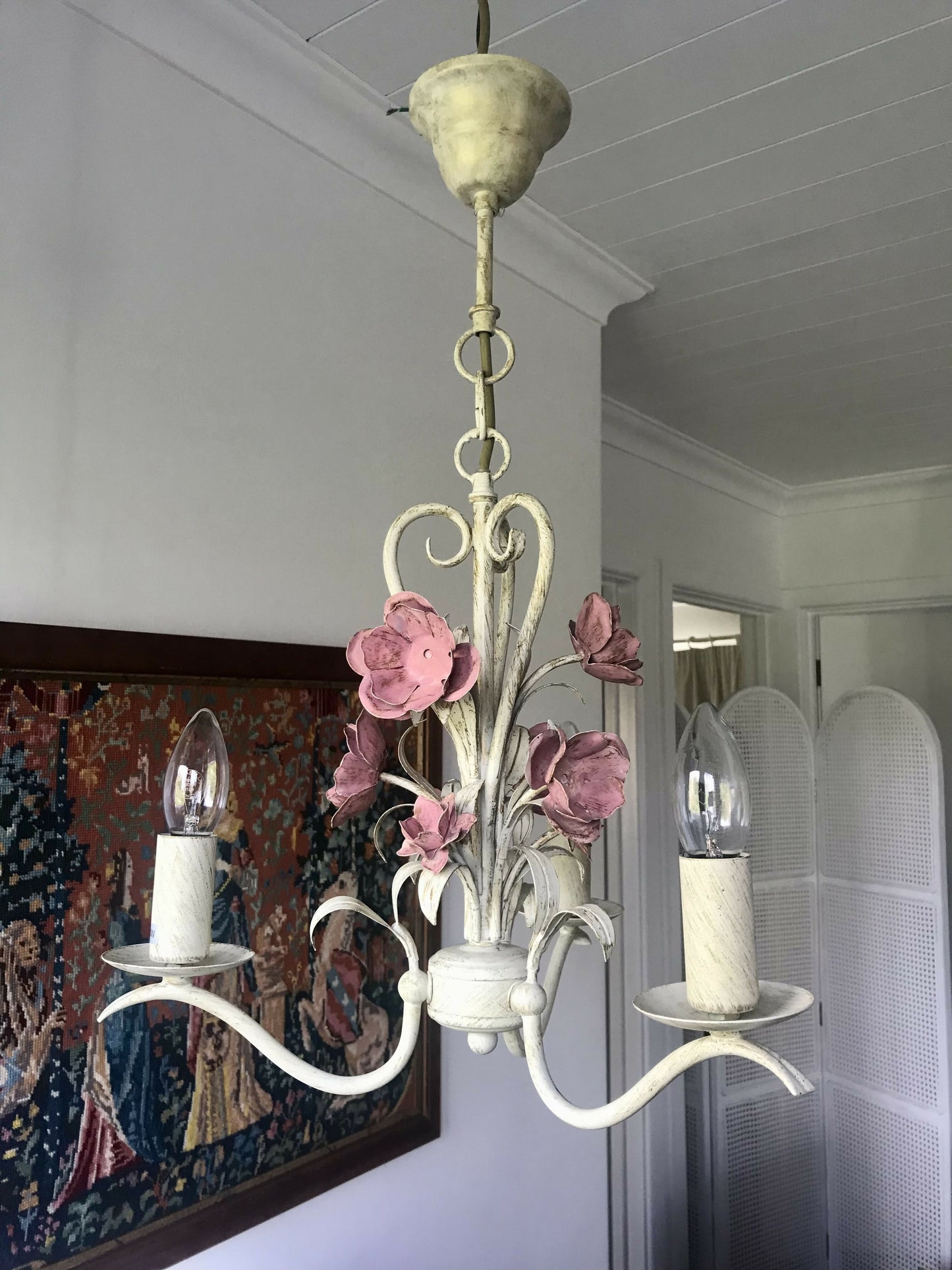 Tole Chandelier with shades