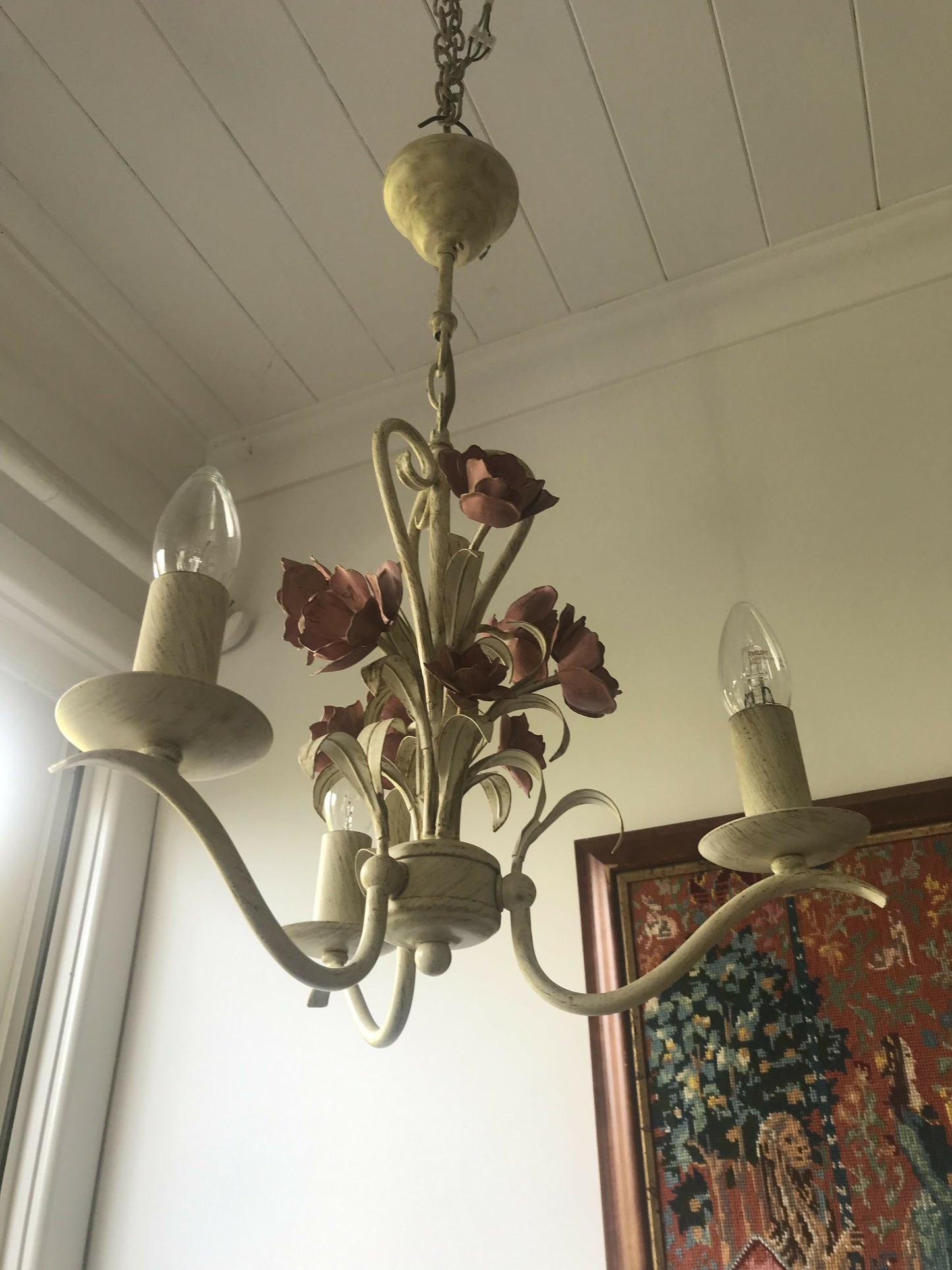 Tole Chandelier with shades