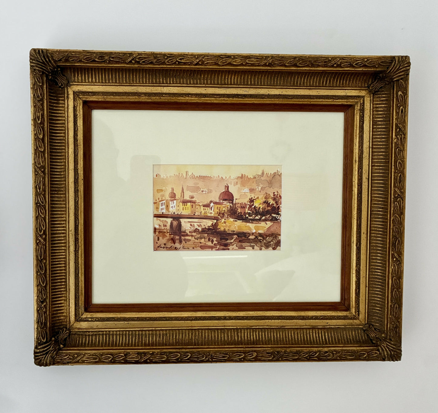 Florentine Watercolour in Gilt frame