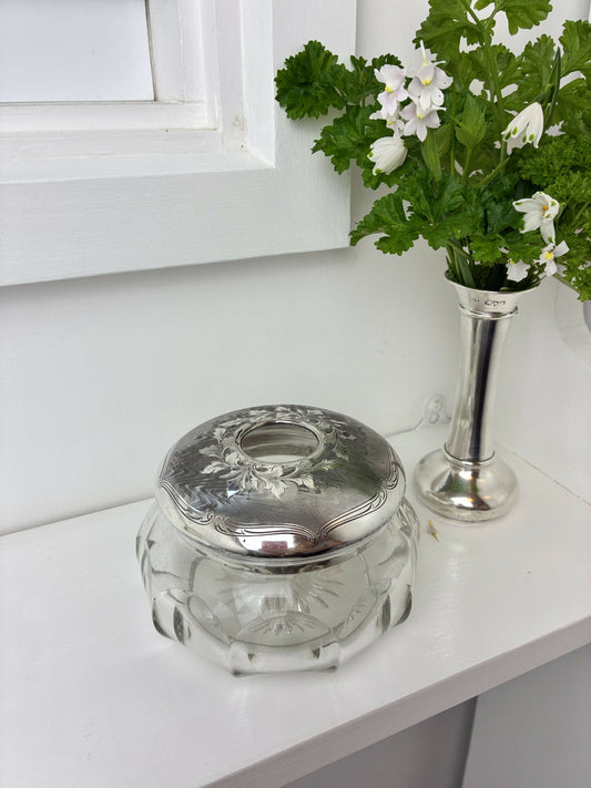Silver topped Vanity Jar