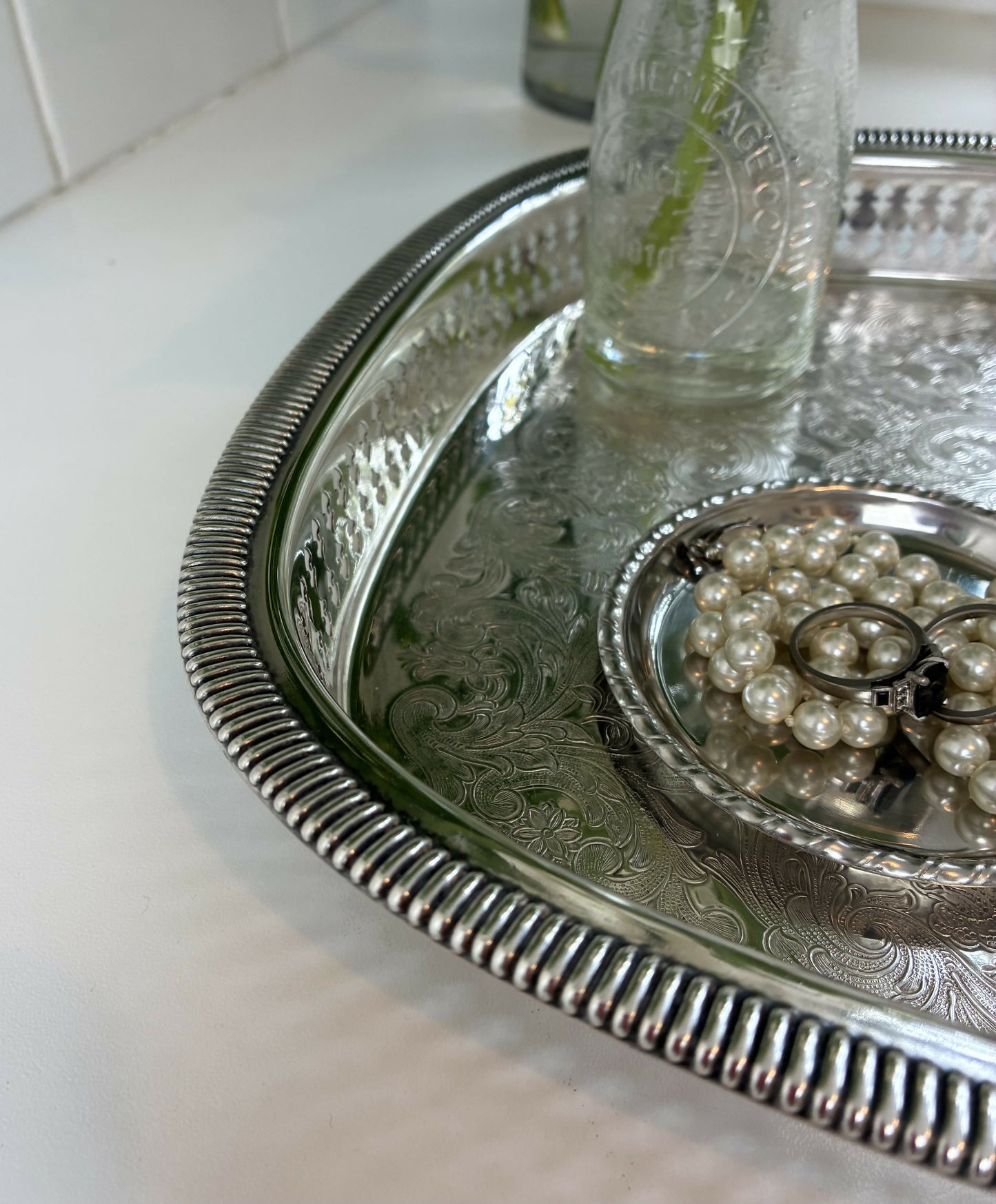 Galleried Rectangular Silver Tray