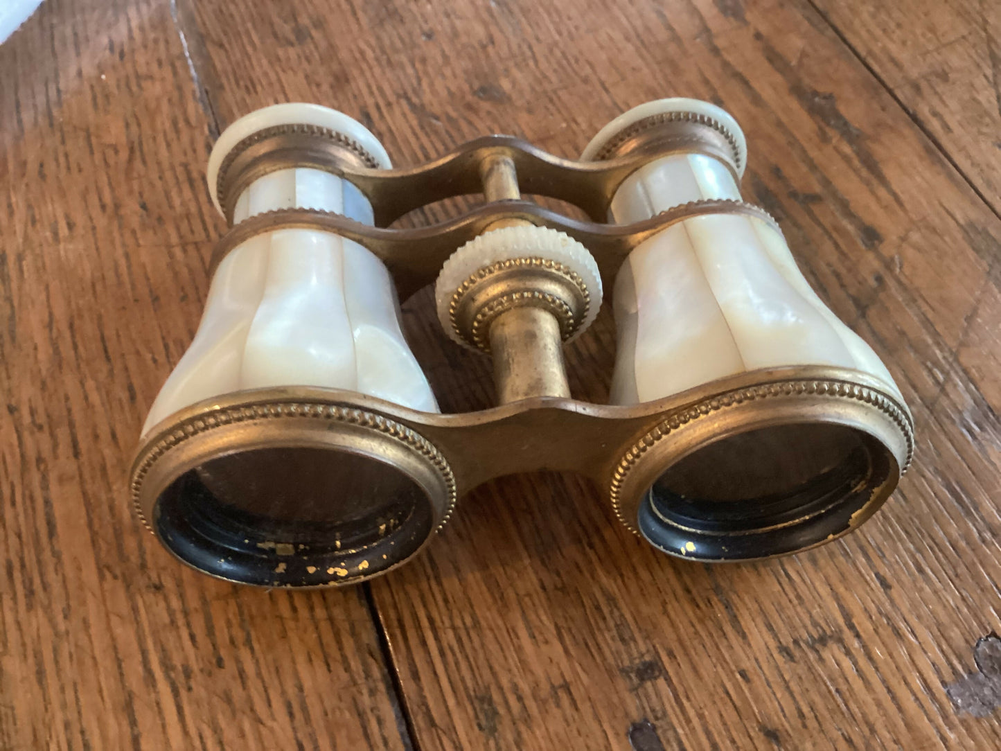 Art Deco Paris Opera Glasses, Mother of Pearl & Brass with original case