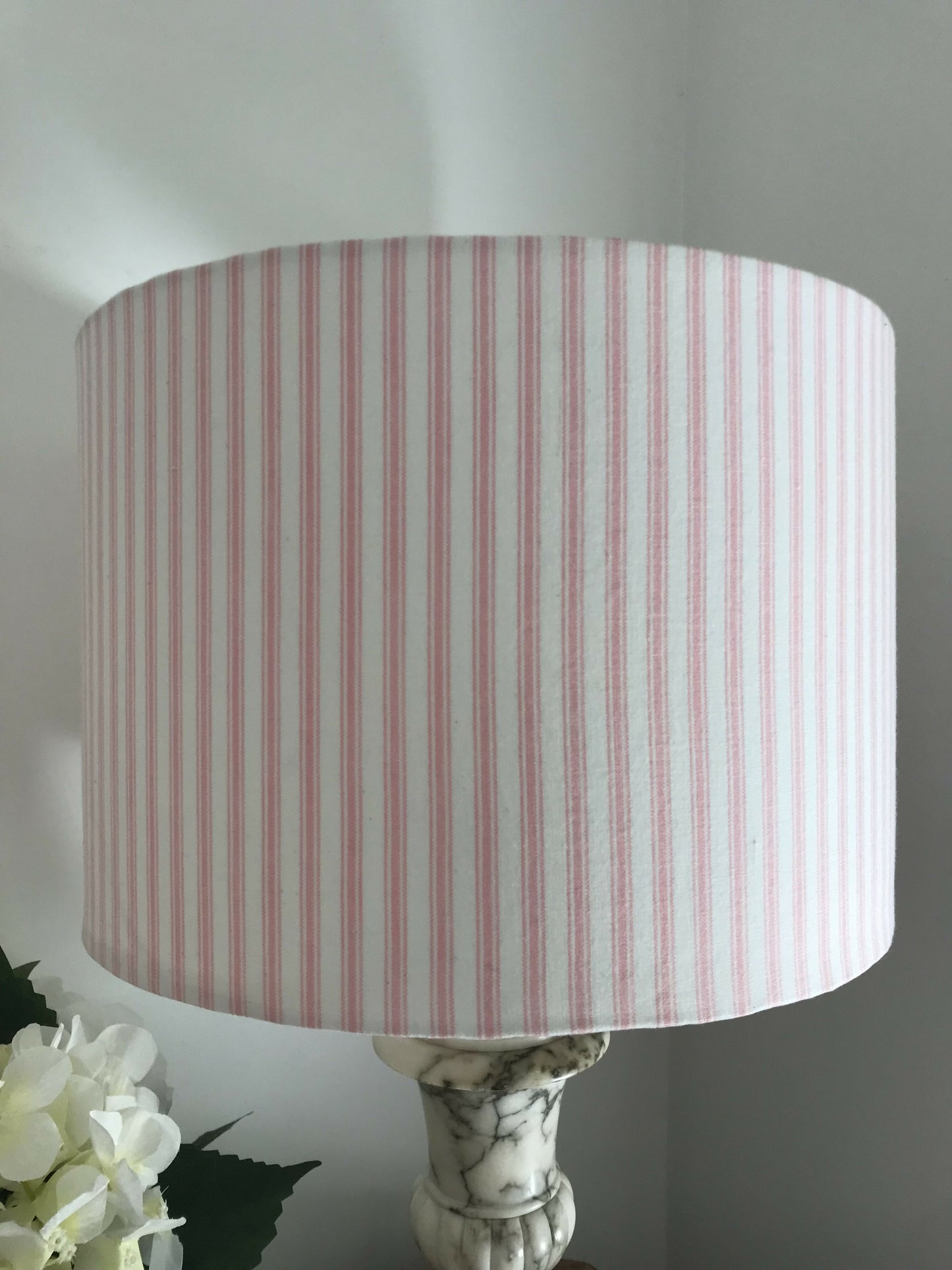 Pink Ticking Drum Lampshade