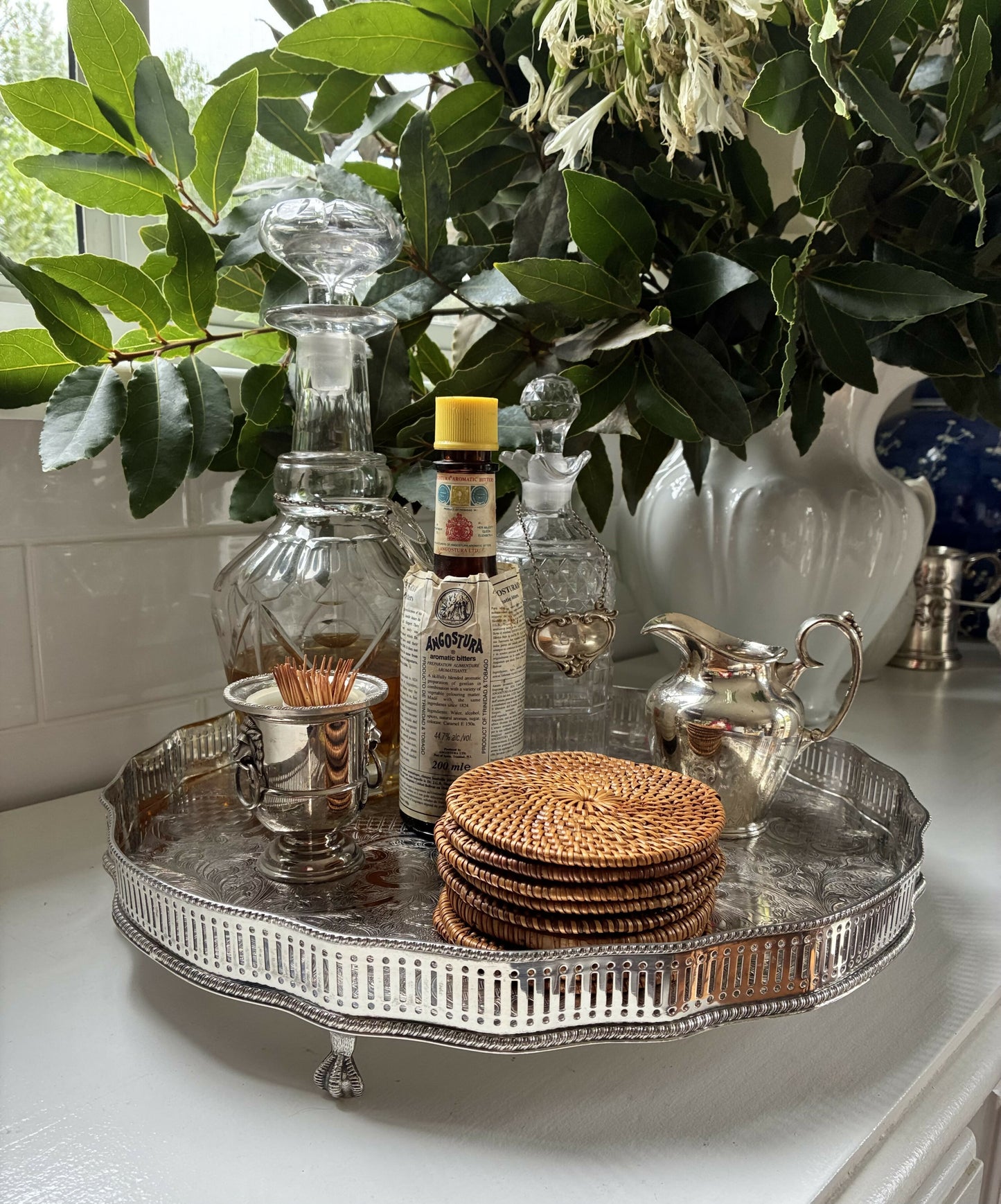 Silver Galleried Tray 35.5cm