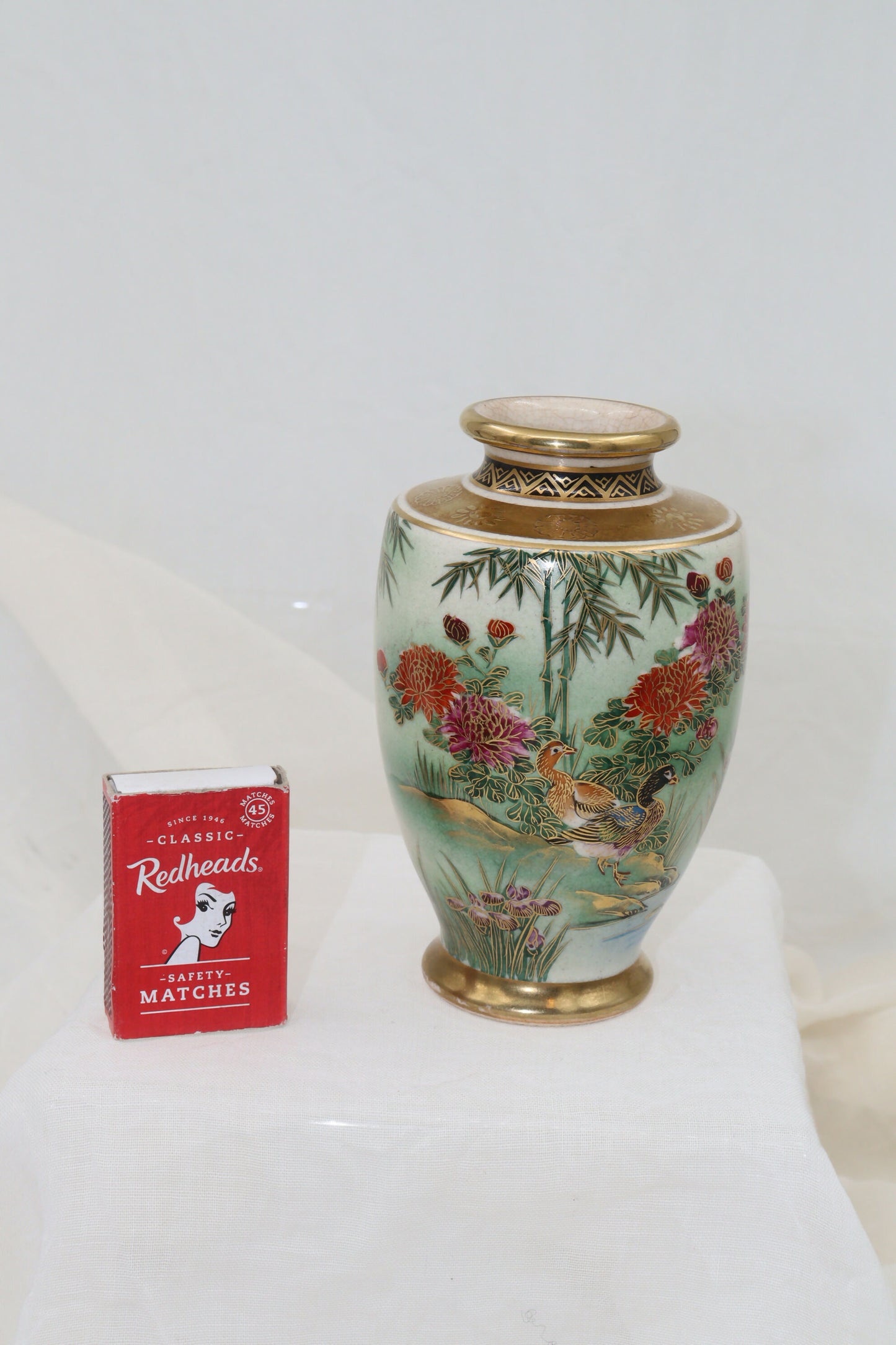 Small Japanese Satsuma hand painted vase