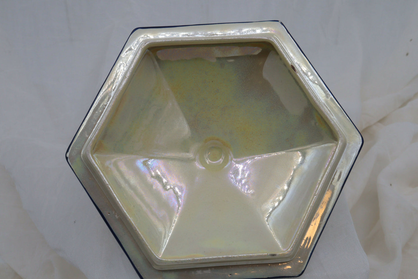 Royal Doulton lustreware hexagonal box and cover