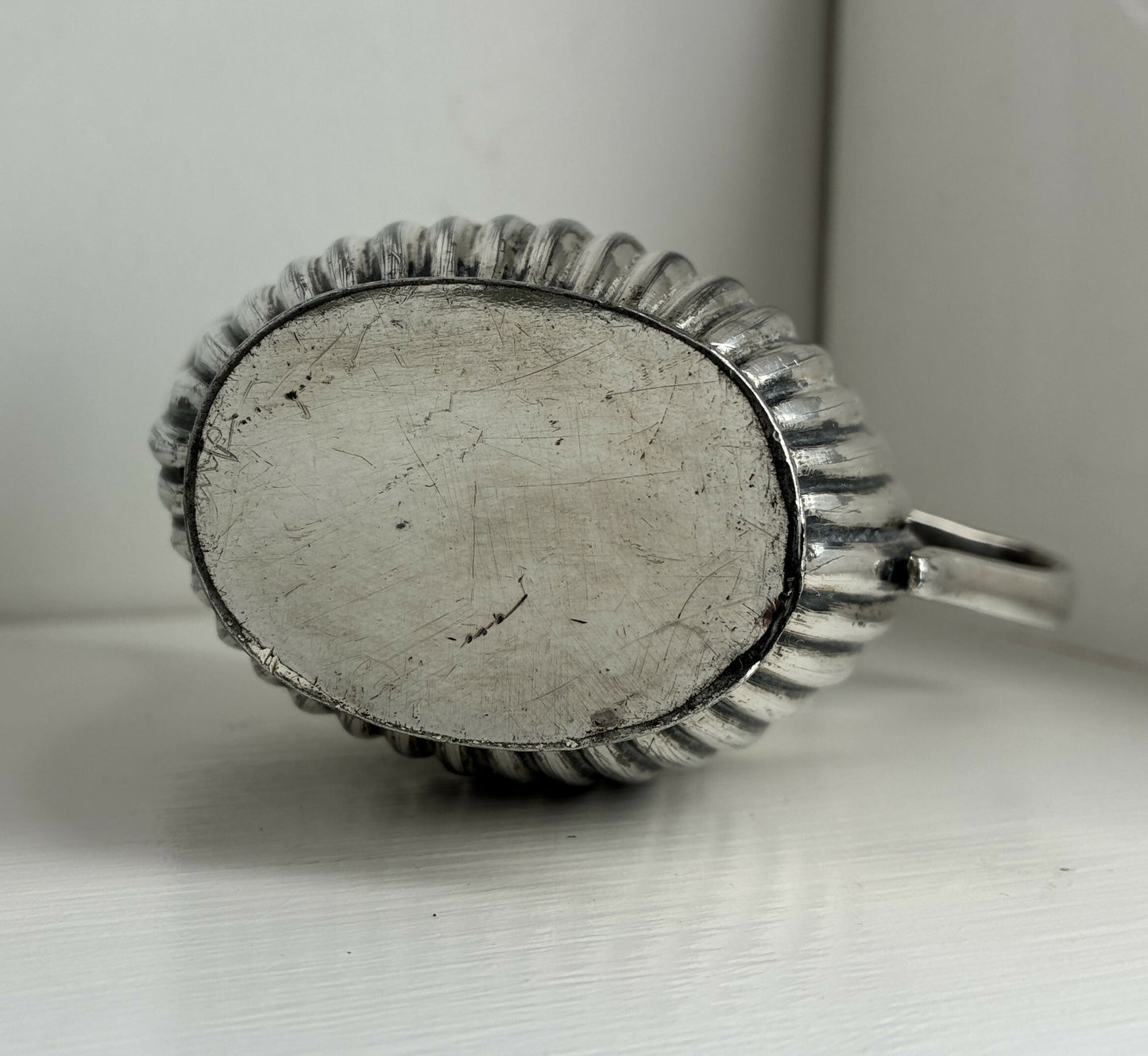 Reeded Silver Creamer Jug