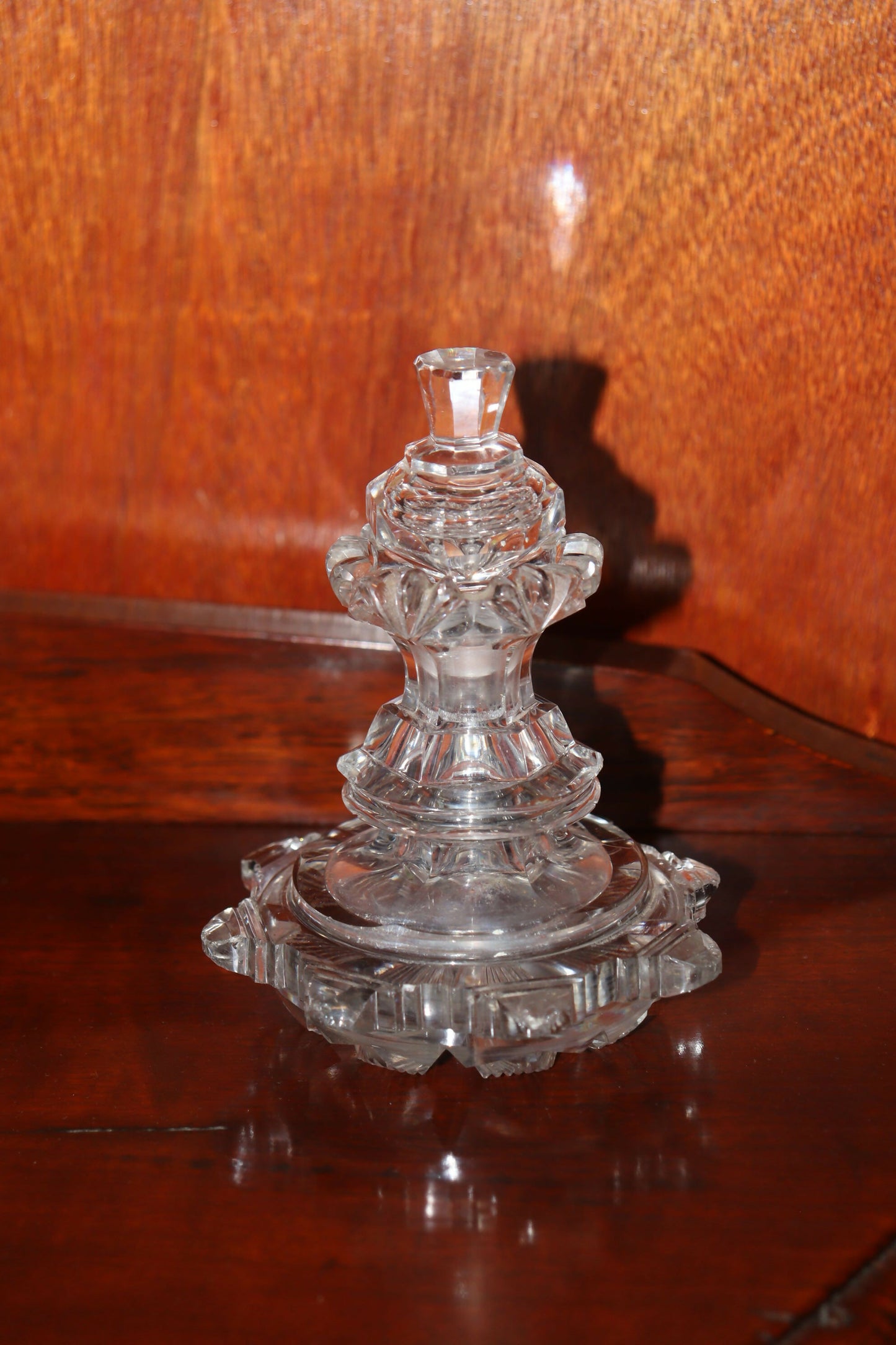 Victorian cut crystal perfume bottle