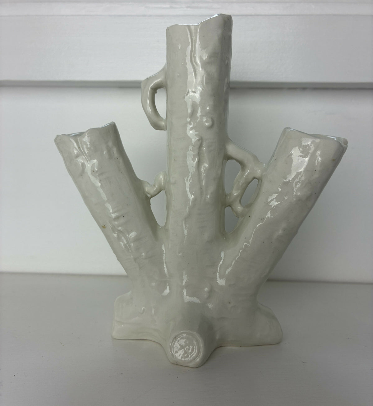 Fan Shaped Faux Bois Vase