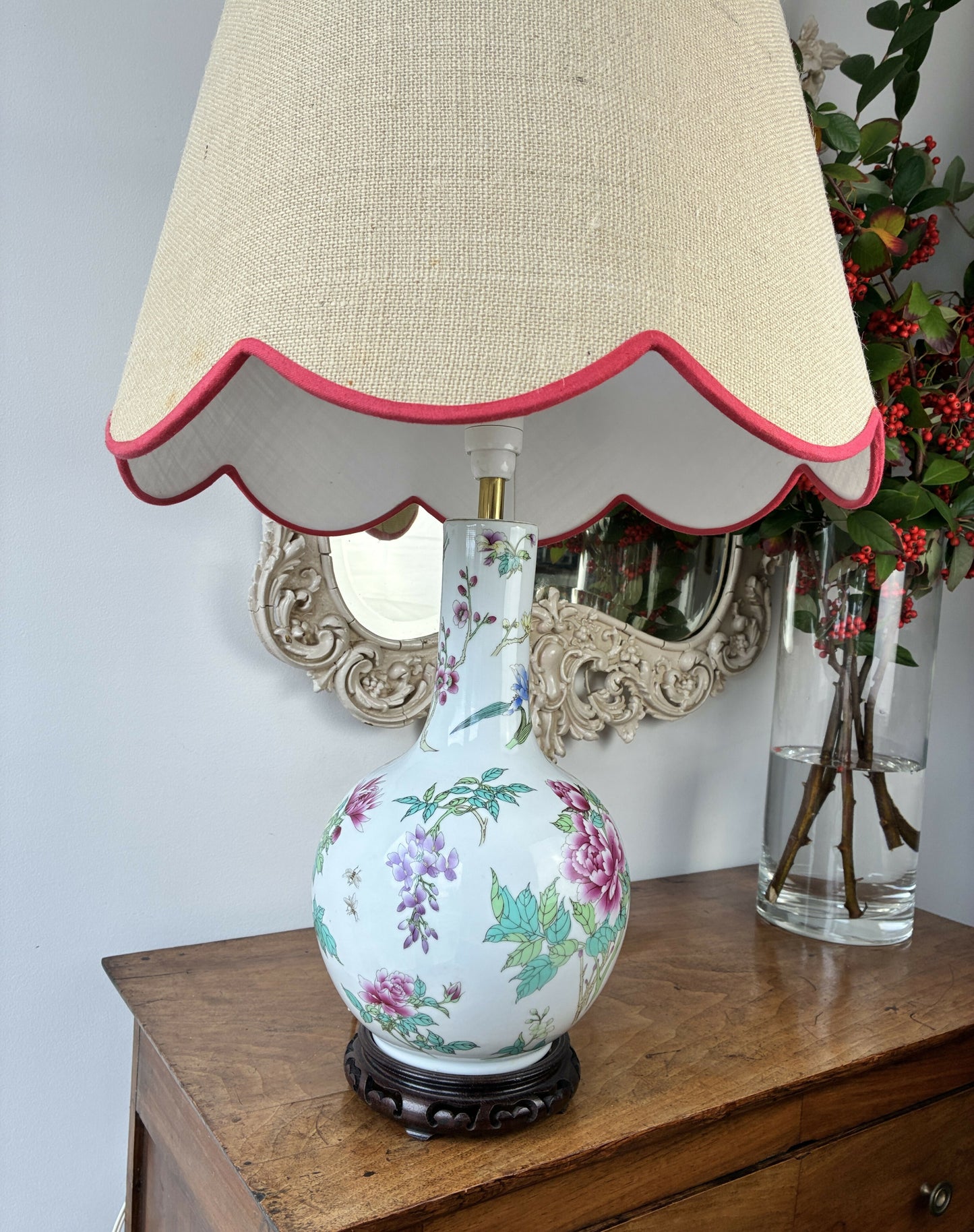 Gourd shaped Chinoiserie Lamp Base