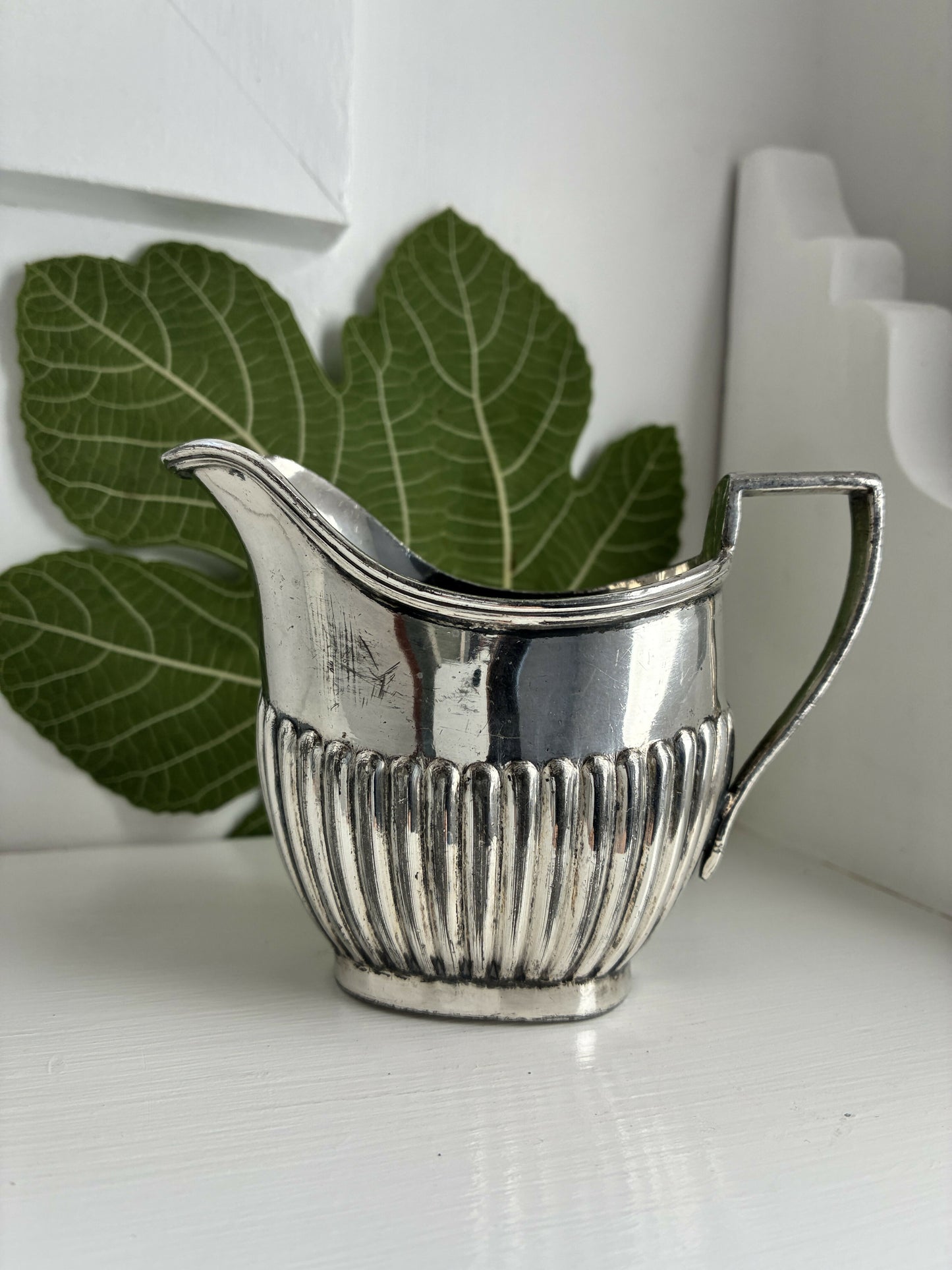 Reeded Silver Creamer Jug
