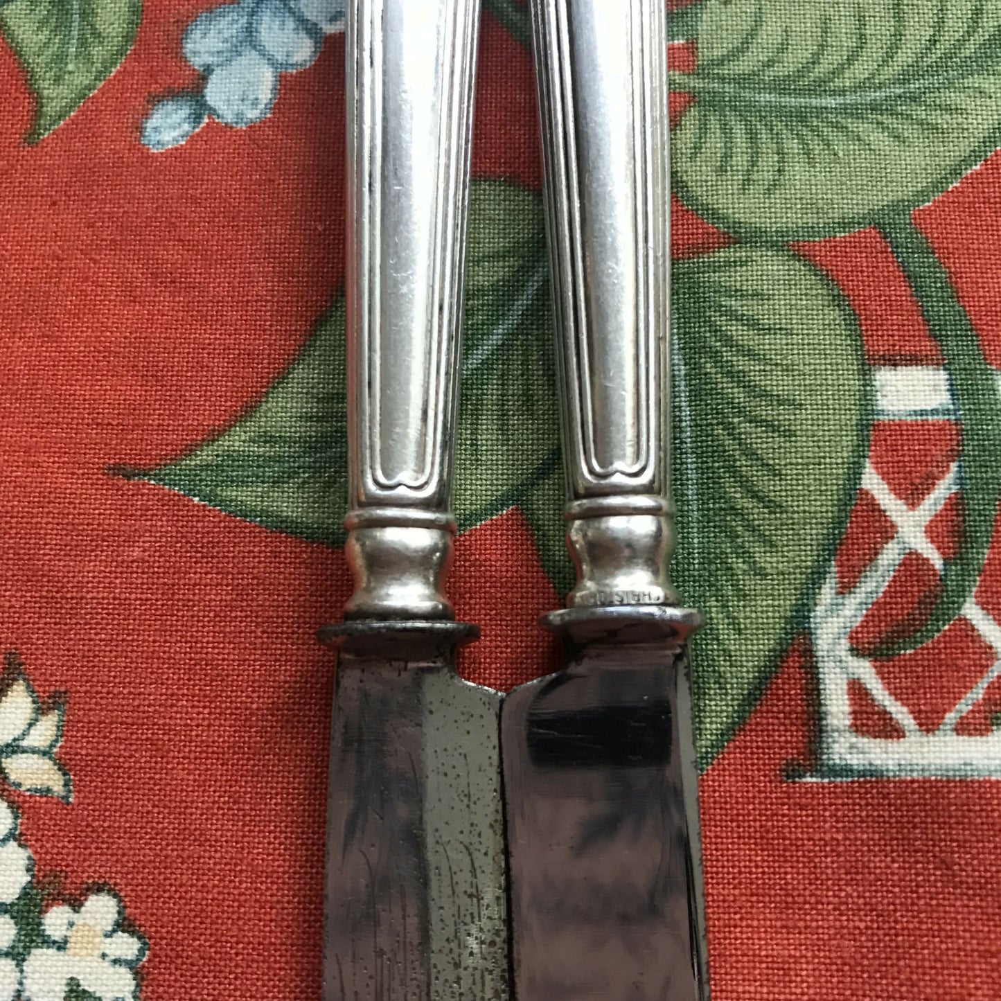 Pair of Silver handled Pate knives