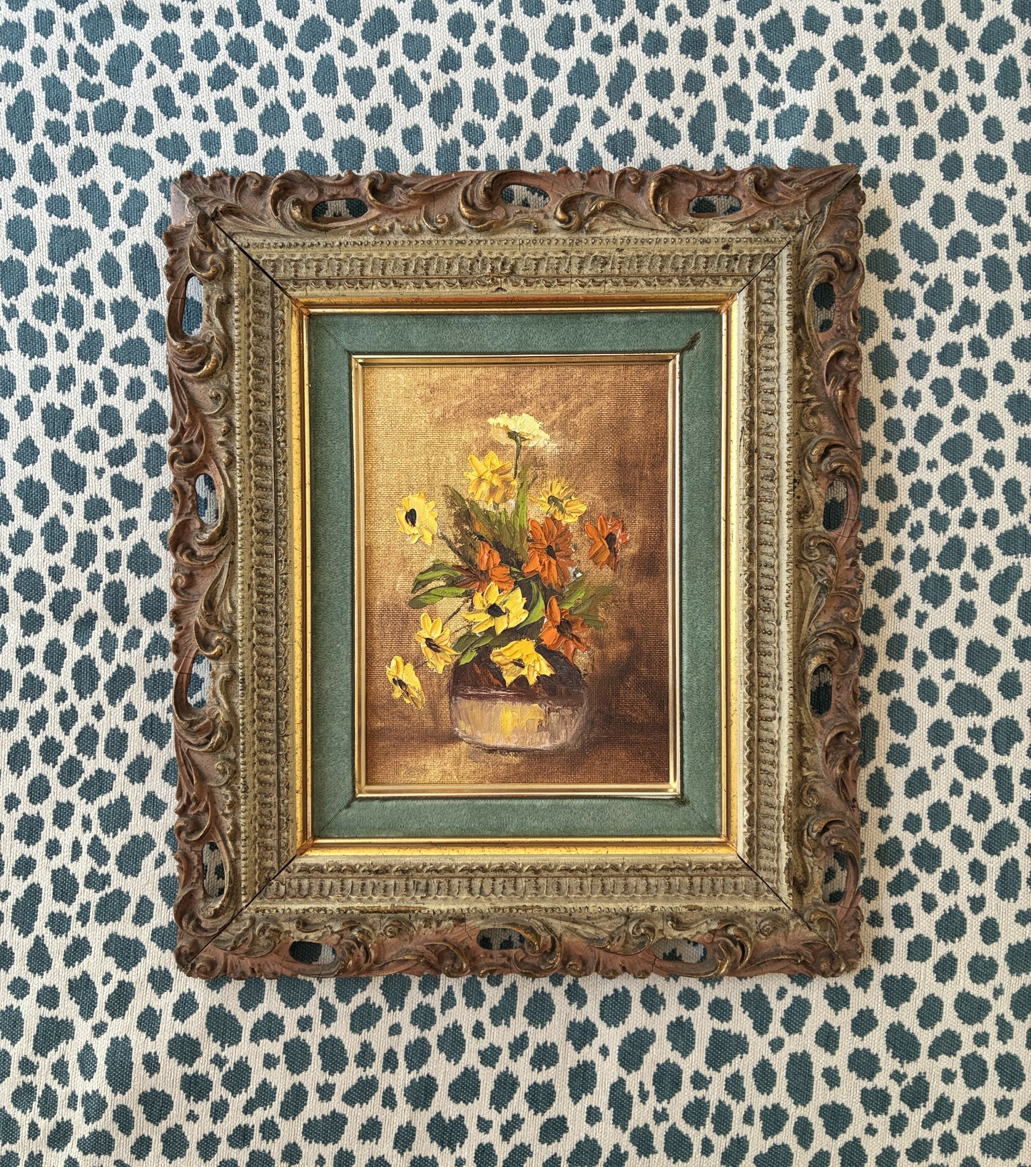 Floral Still Life in Antique Frame