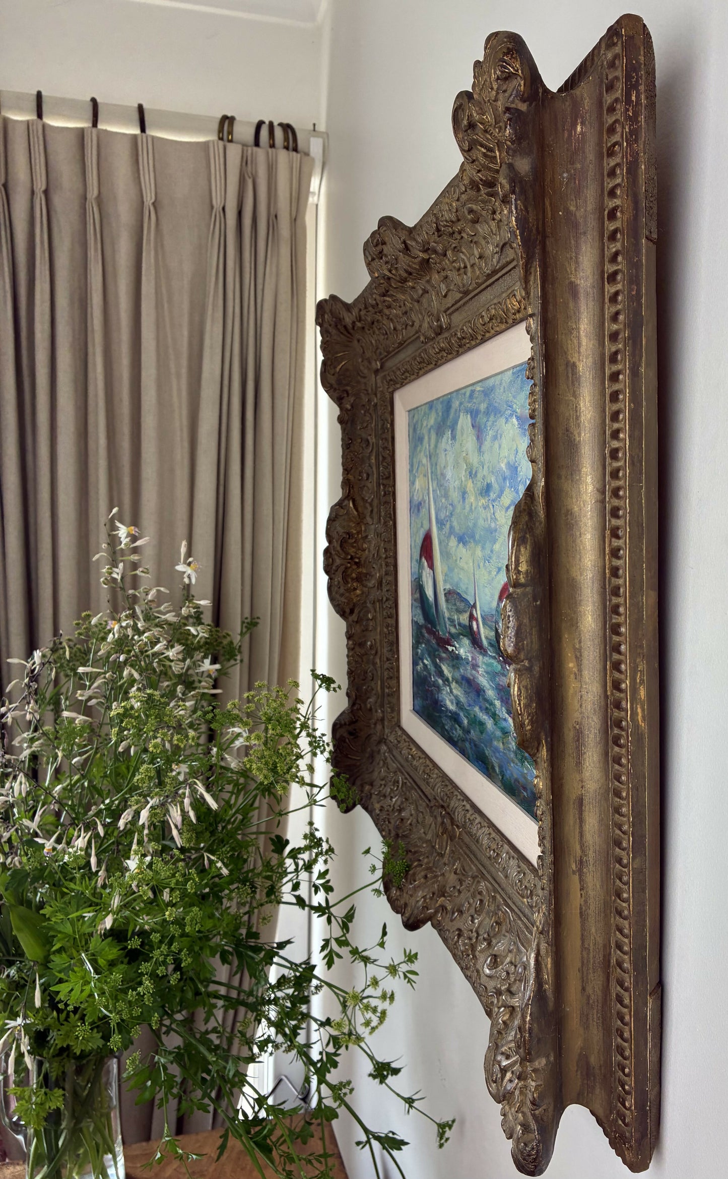 Original painting in magnificent antique frame