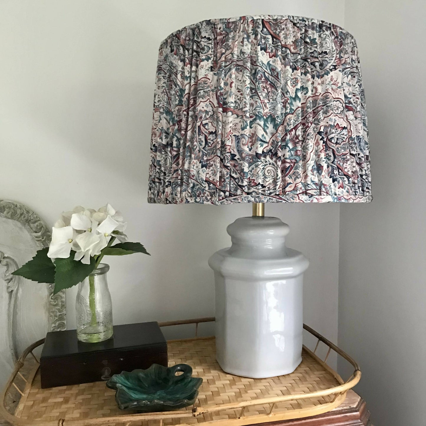 Ginger Jar Lamp with gathered shade