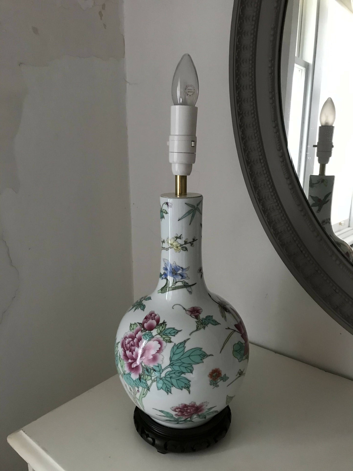 Gourd shaped Chinoiserie Lamp Base