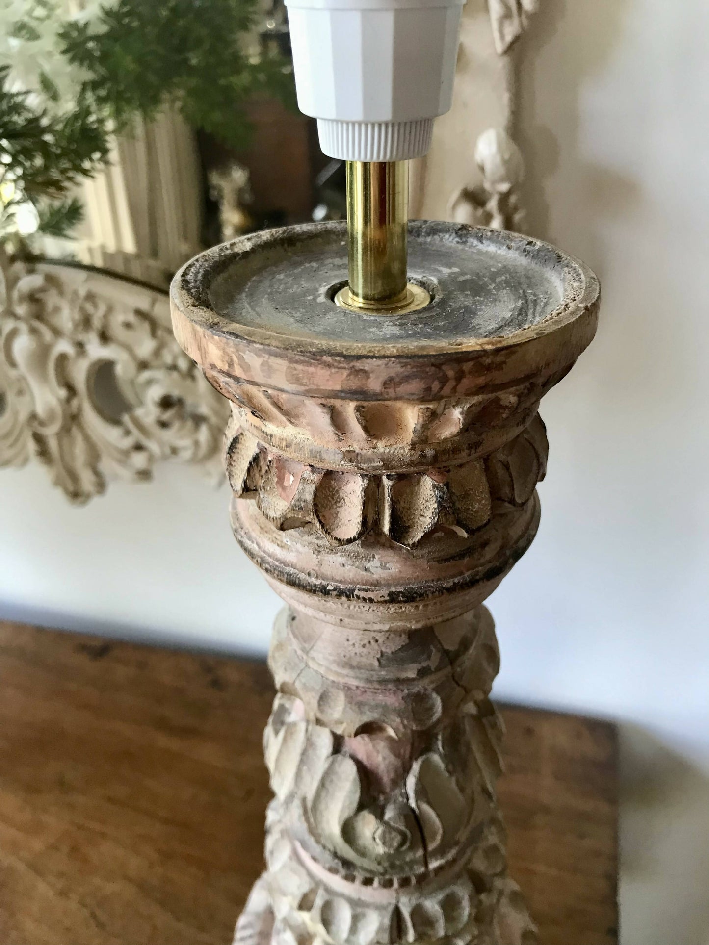 Hand carved Lamp Base