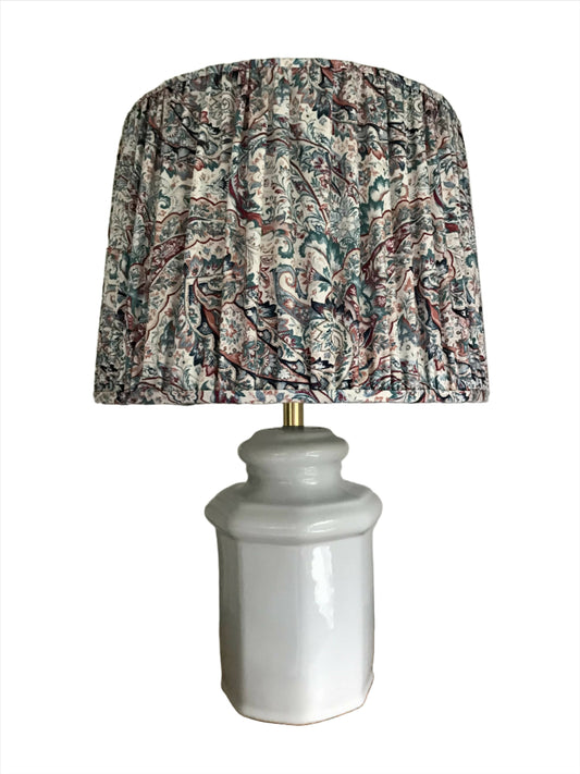 Ginger Jar Lamp with gathered shade