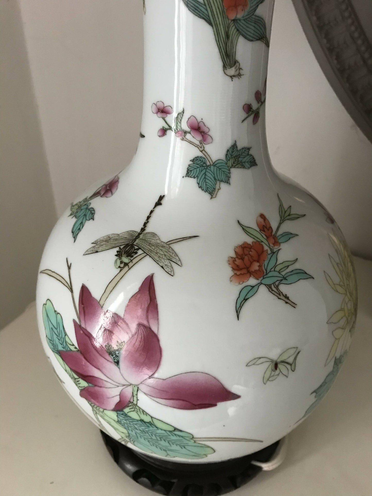 Gourd shaped Chinoiserie Lamp Base