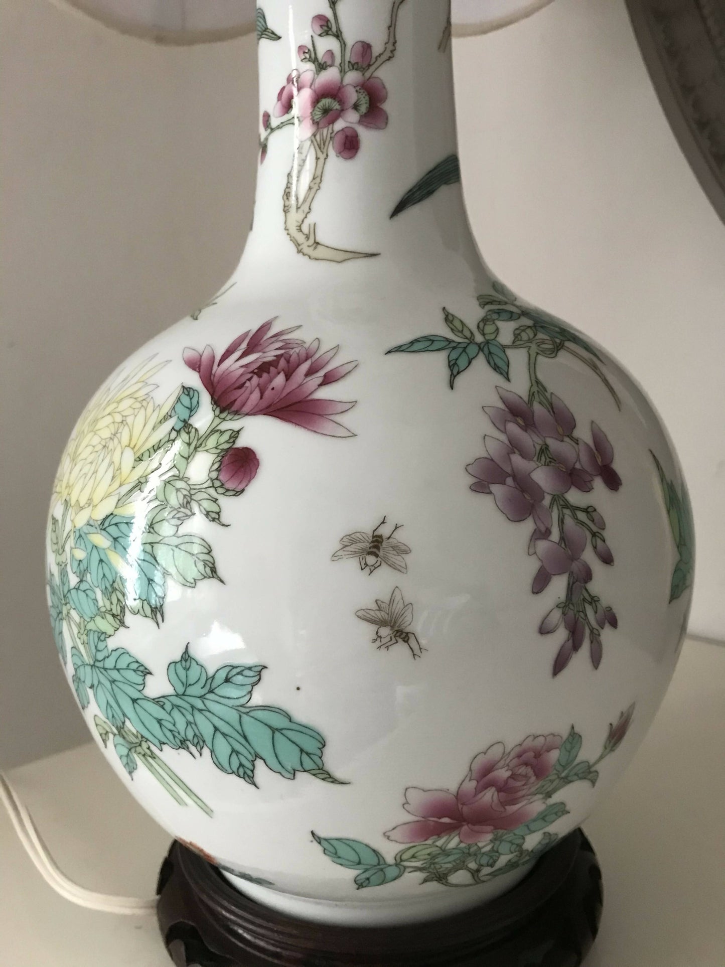 Gourd shaped Chinoiserie Lamp Base