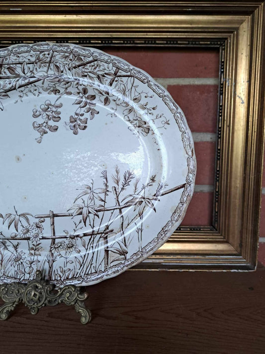 Antique 1800s Ironstone Transfer Ware Platter