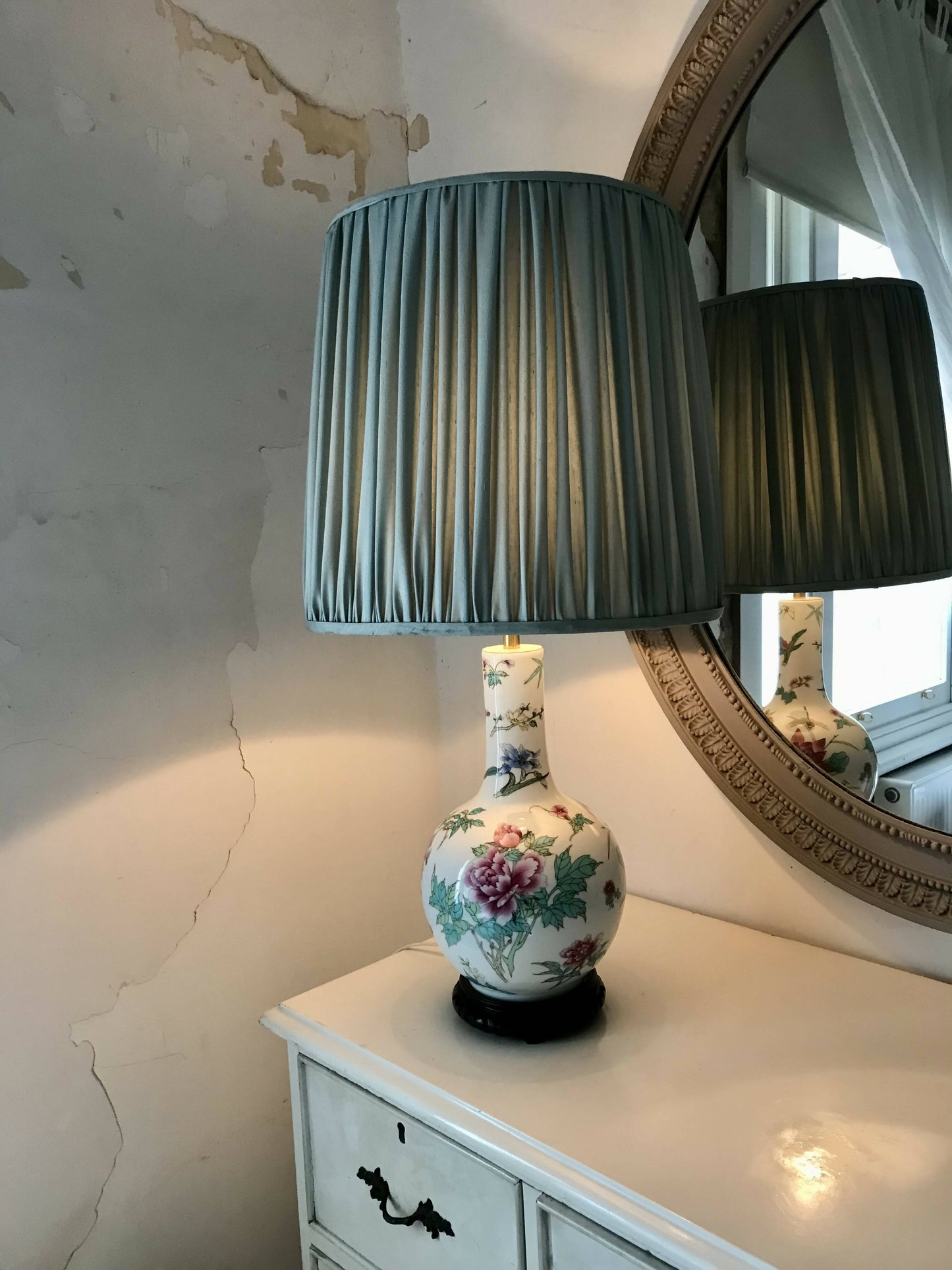 Sage Green Silk Lampshade